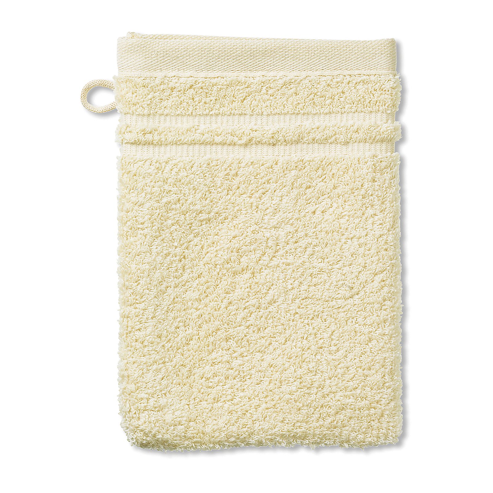 Waschhandschuh Leonora 21x15 cm - 100%Baumwolle Premium offwhite