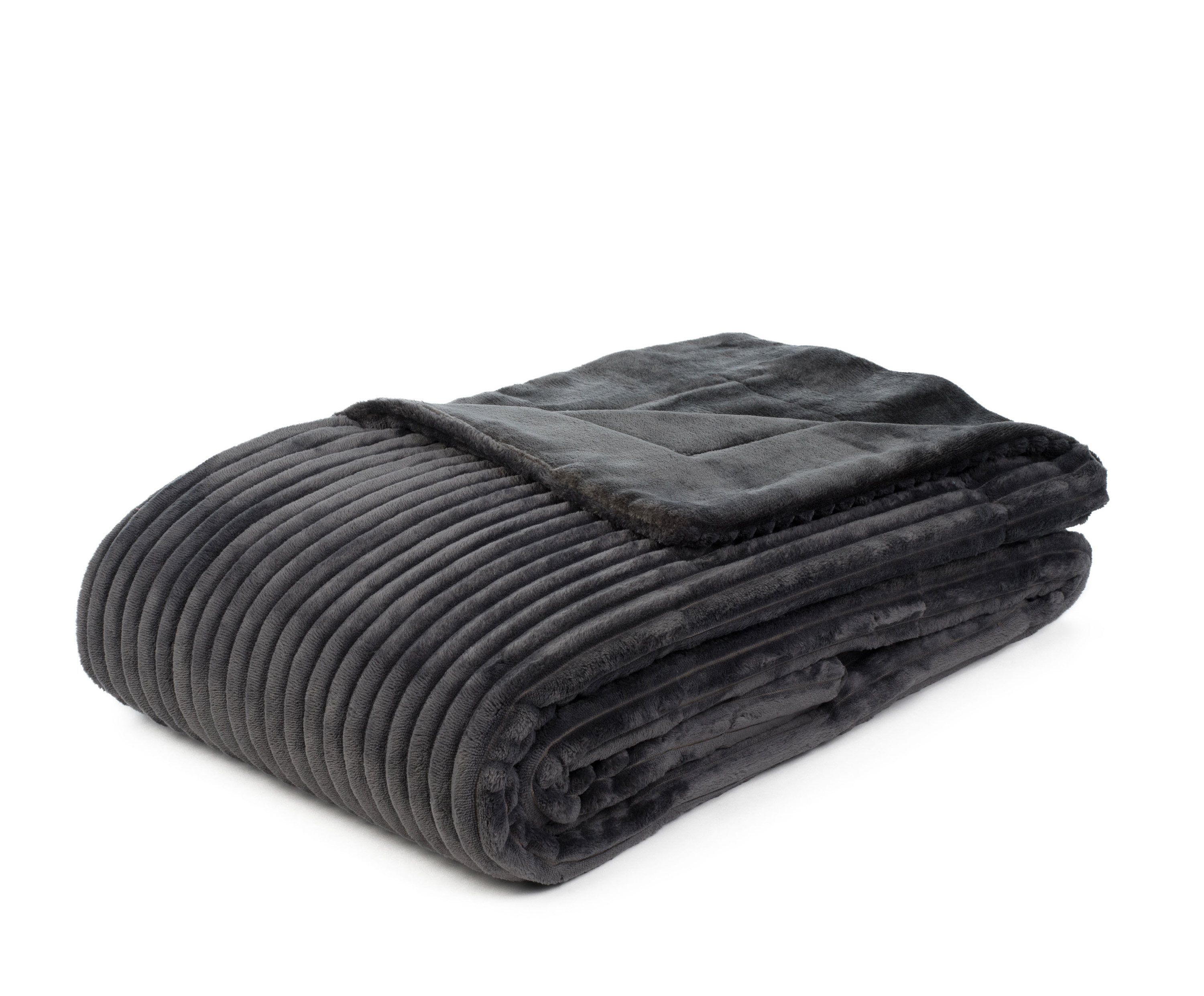 Wohndecke Cord Optik, anthrazit - 150x200 cm, Mikrofaser