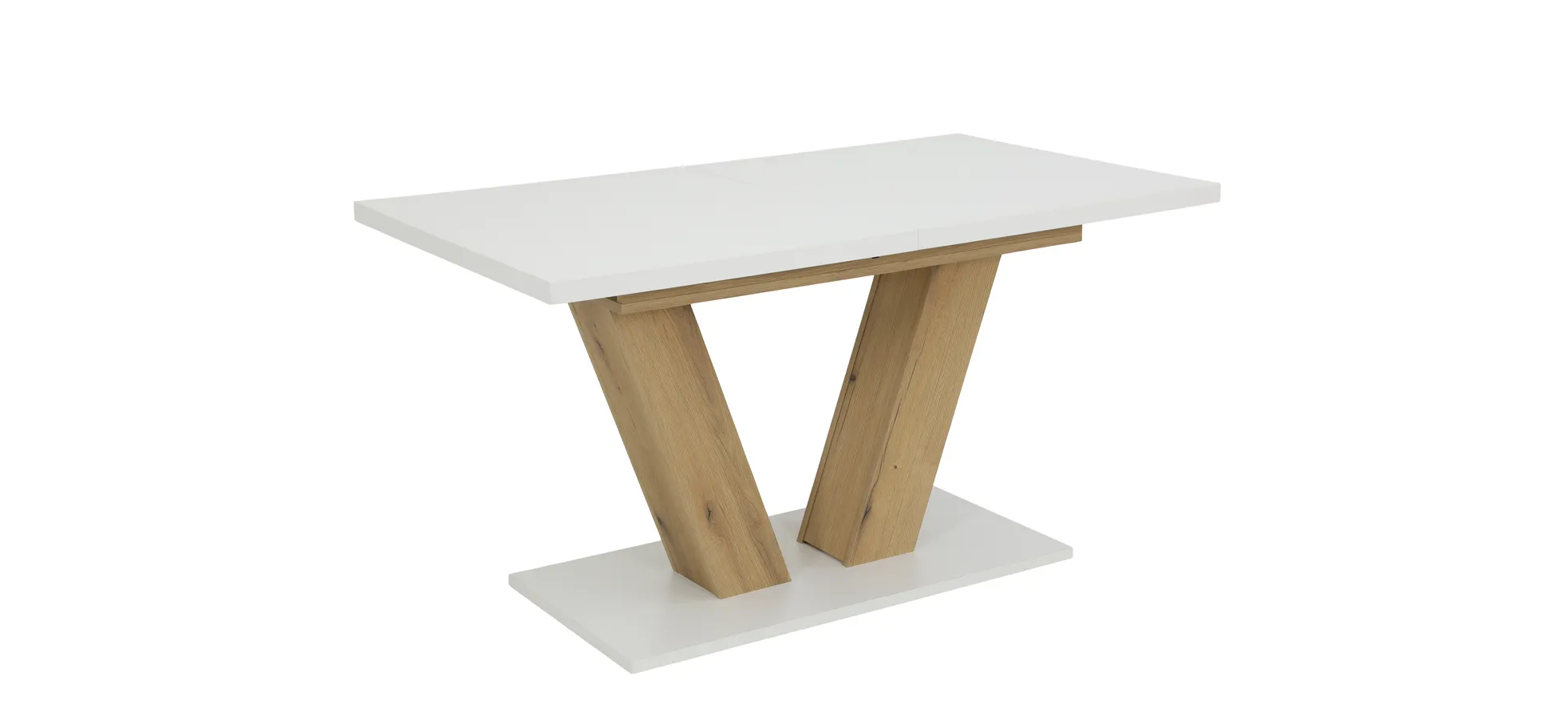 Esstisch - ausziehbar, LB ca. 140x90 cm, Weiß, Evoke Eiche Nachbildung