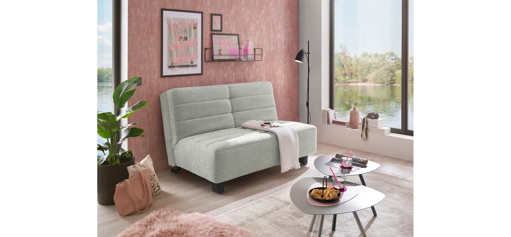 Faltsofa Easy - 2-Sitzer ohne Armlehne, ca. 140 cm inkl. Schlaffunktion, Stoff, Grau Faltsofa Easy - 2-Sitzer ohne Armlehne, ca. 140 cm inkl. Schlaffunktion, Stoff, Grau