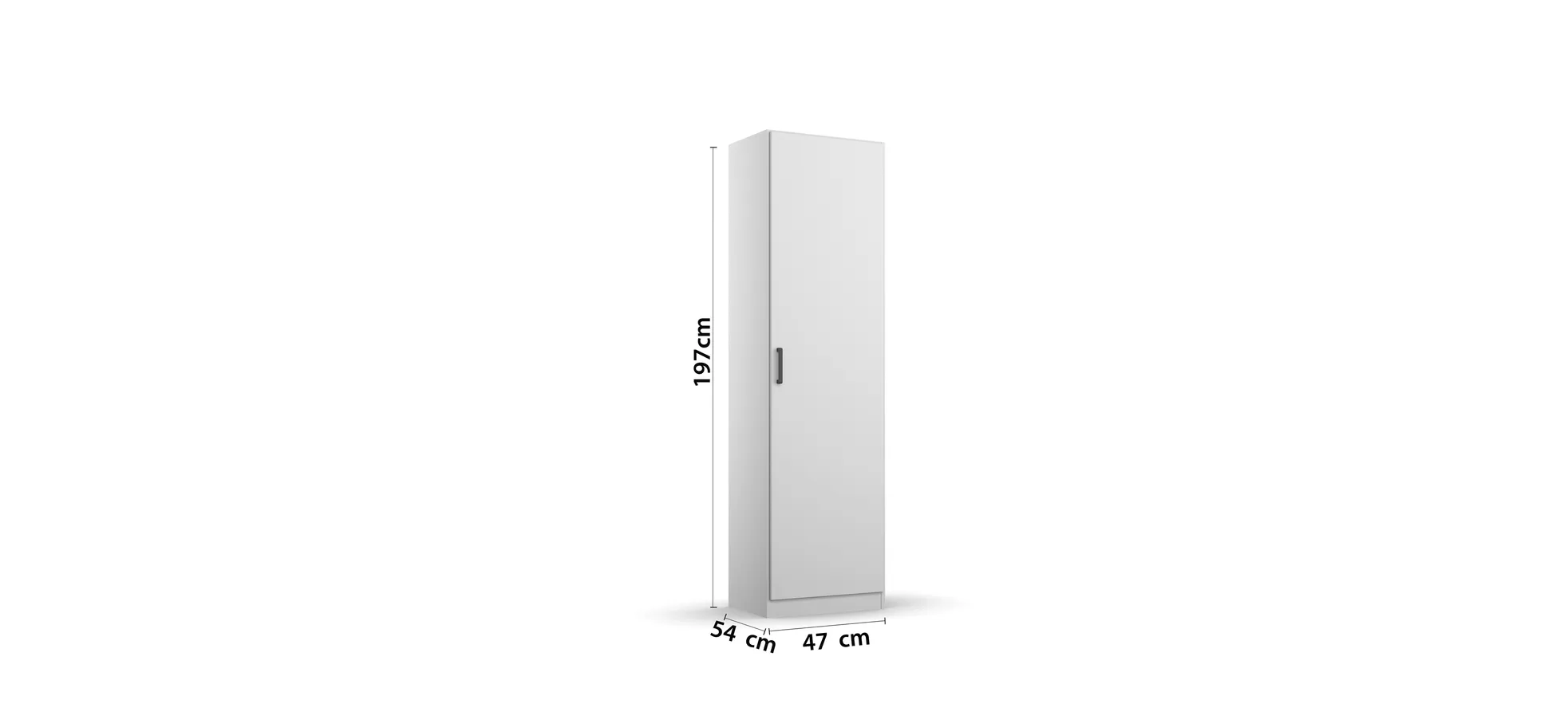 Drehtürenschrank RHONDA- B ca. 47 cm, Weiß