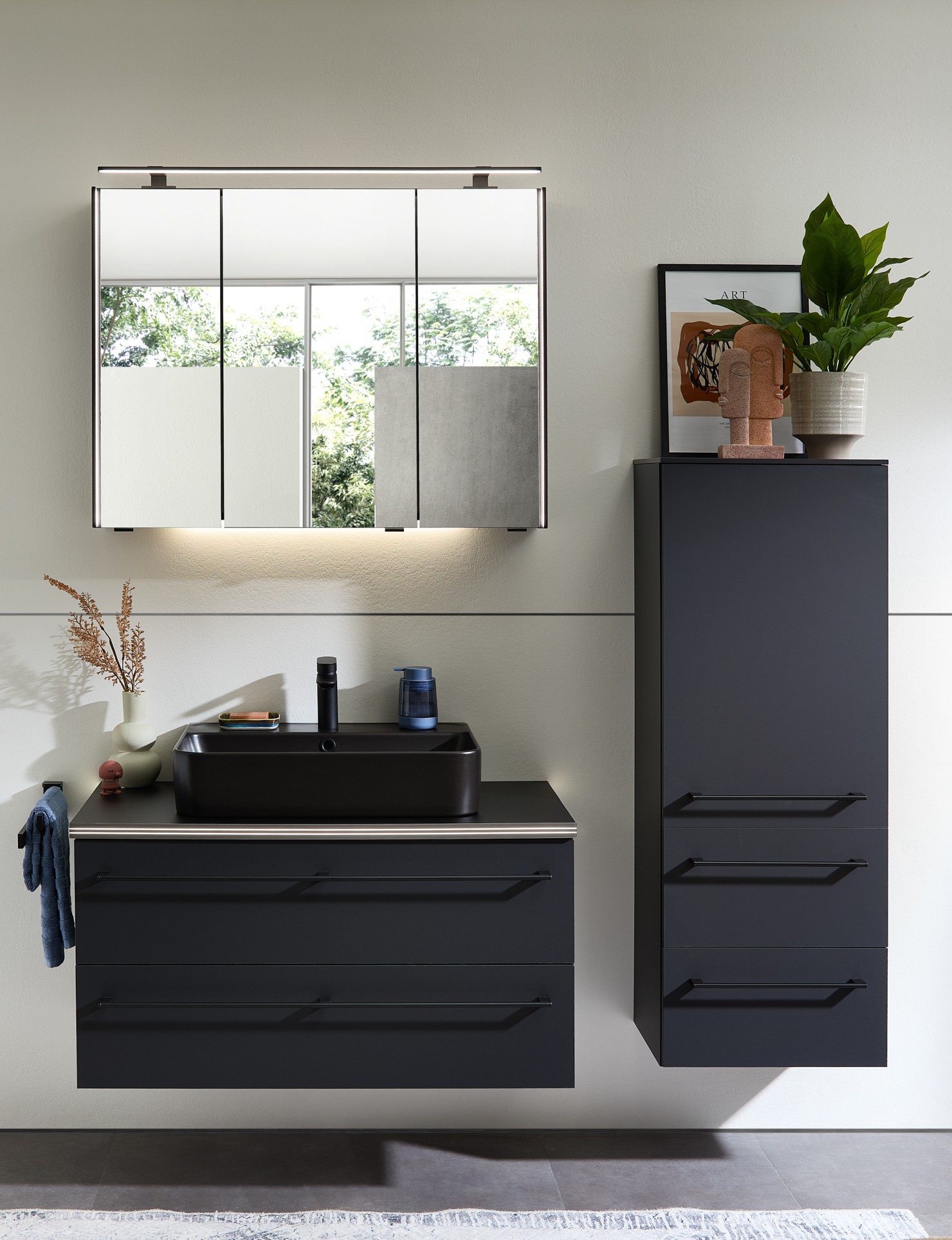 Badkombi, Schwarz Matt  - 6025