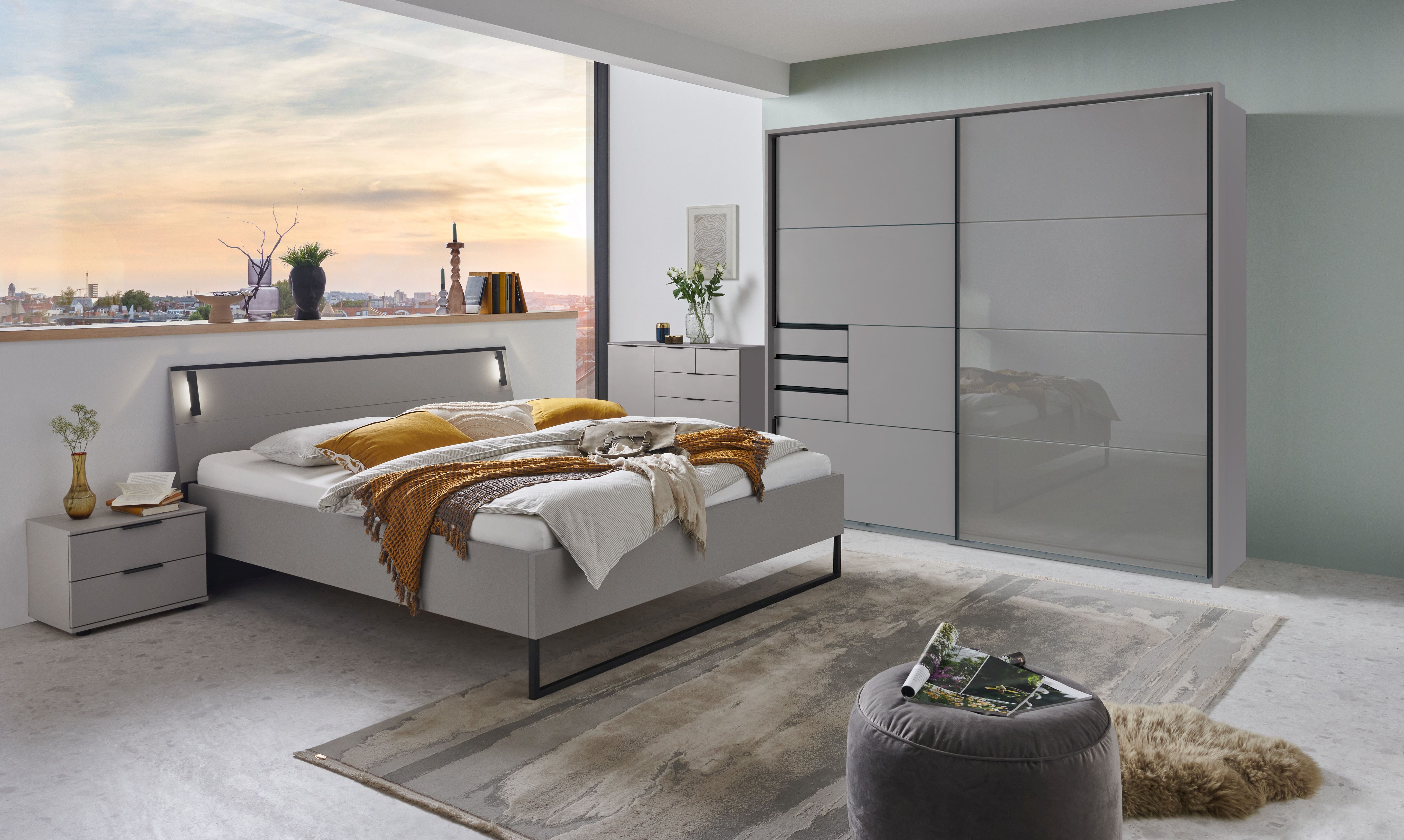 Schwebetürenschrank, saharagrau - MyStyle 3071