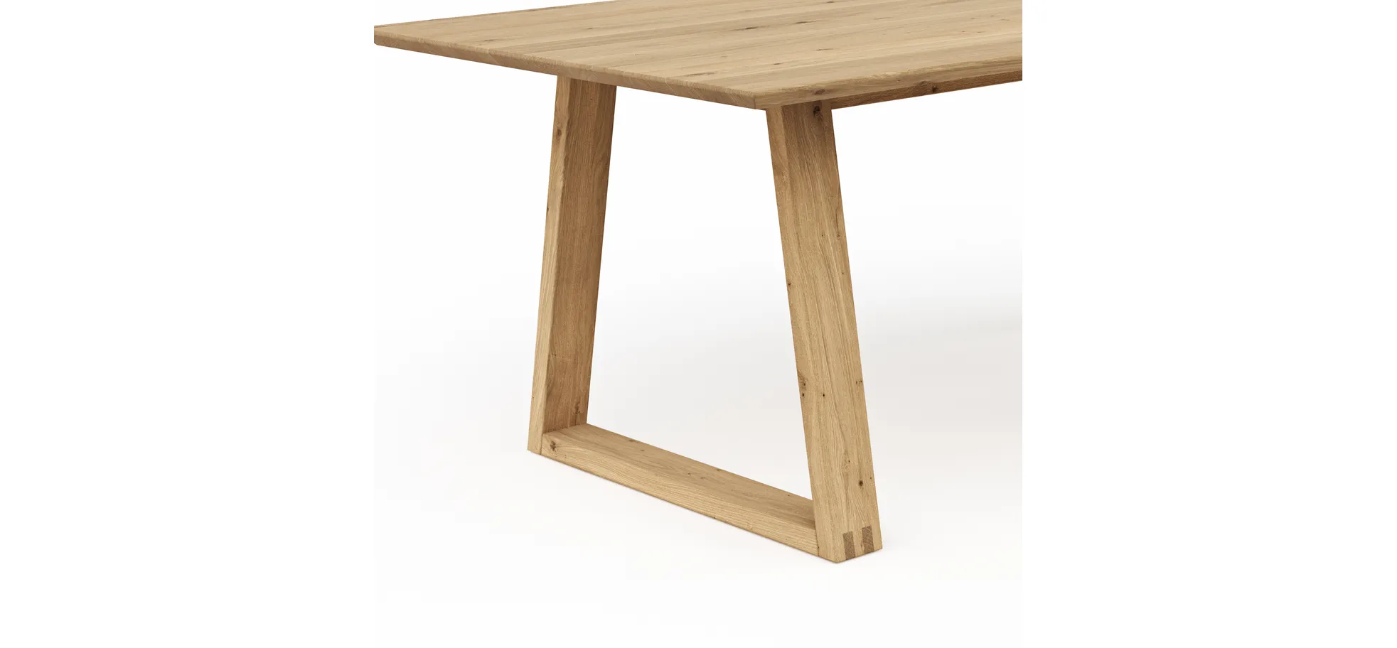 Esstisch Belfast - LB ca. 220x100 cm, Eiche massiv, Legno, Trapezgestell