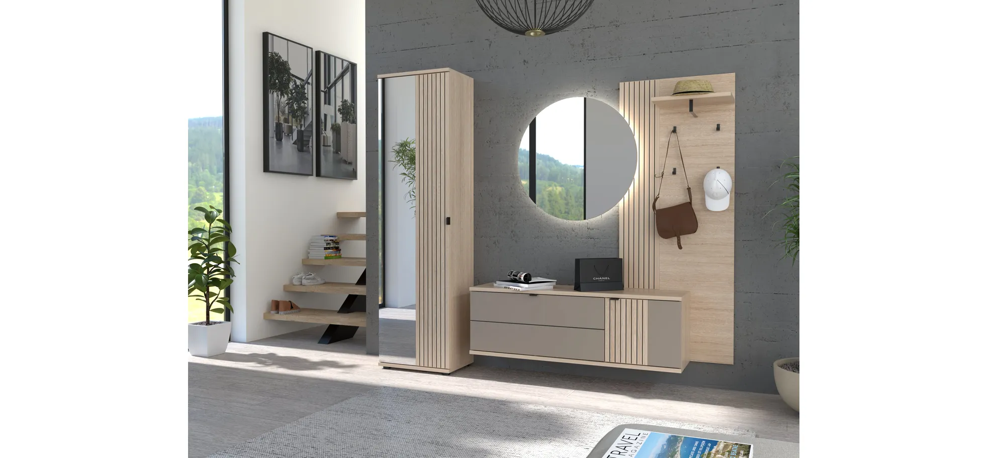 Garderobenschrank, Riva Eiche  - Ilian