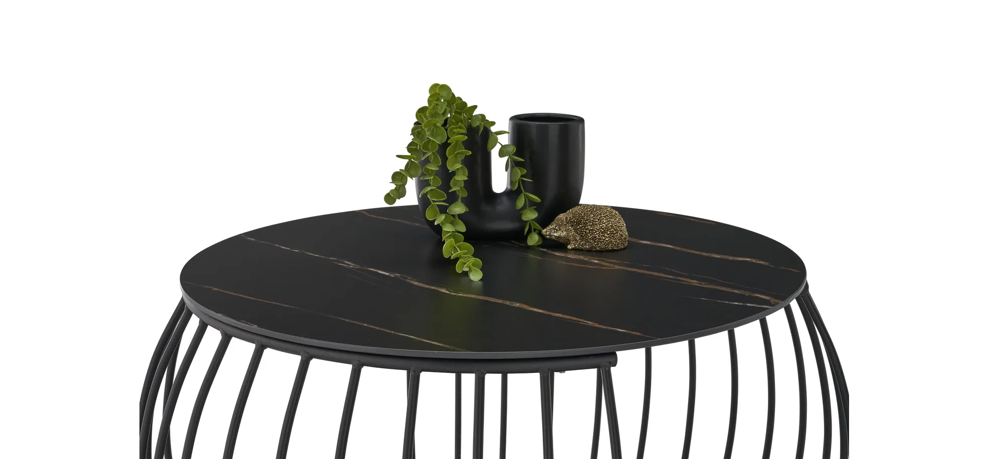Couchtisch, Stein dunkel, Ø 60 cm - Malio