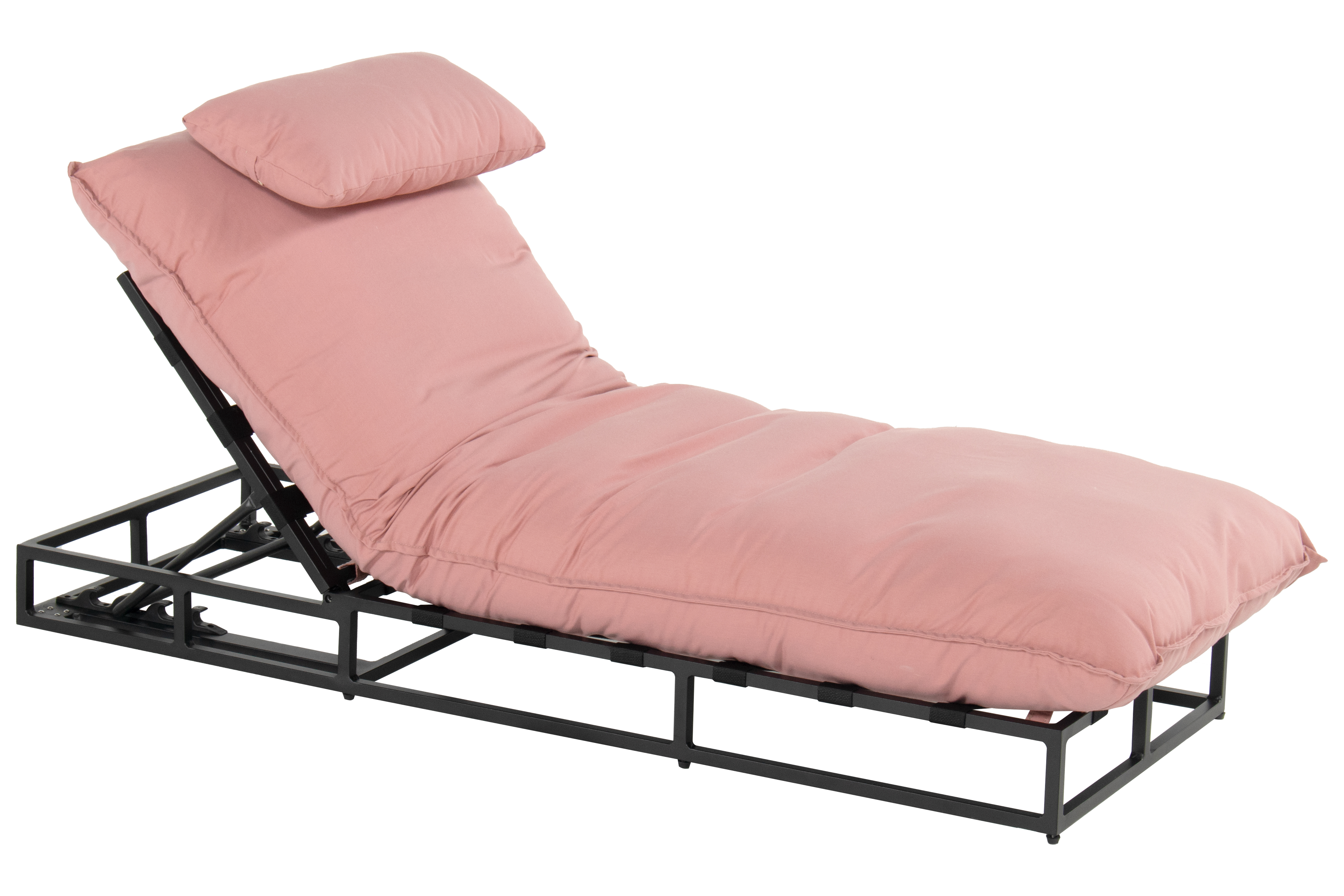 Liege, mit Auflage, Aluminium schwarz - Lunen