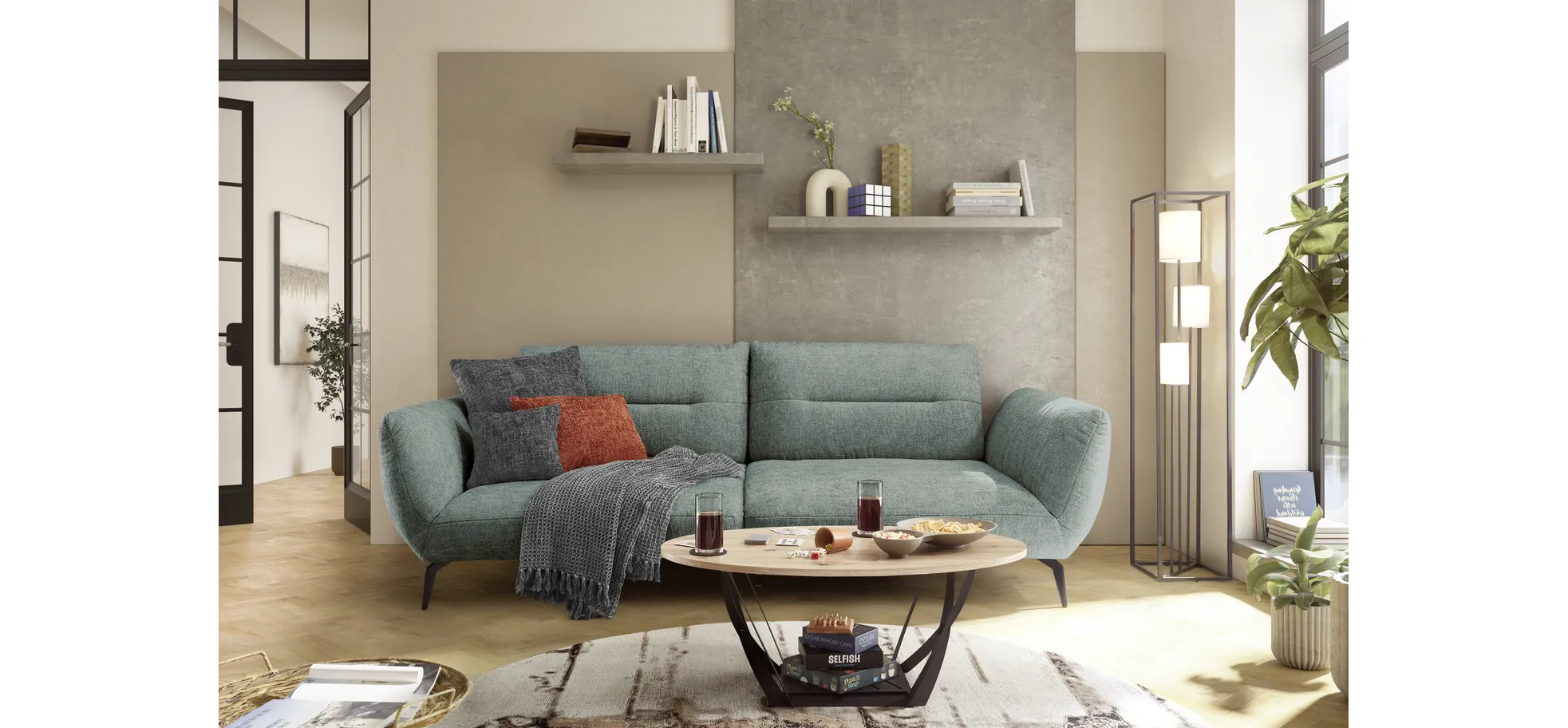Couchtisch, Dekor Artisaneiche, 100 cm breit - Mirja