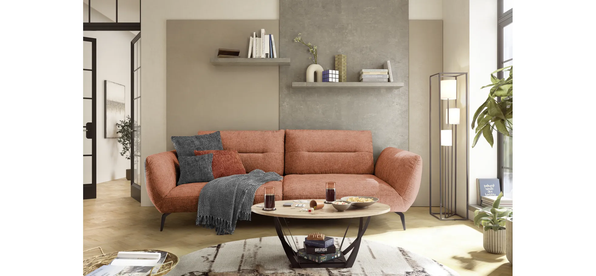 Couchtisch, Dekor Artisaneiche, 100 cm breit - Mirja