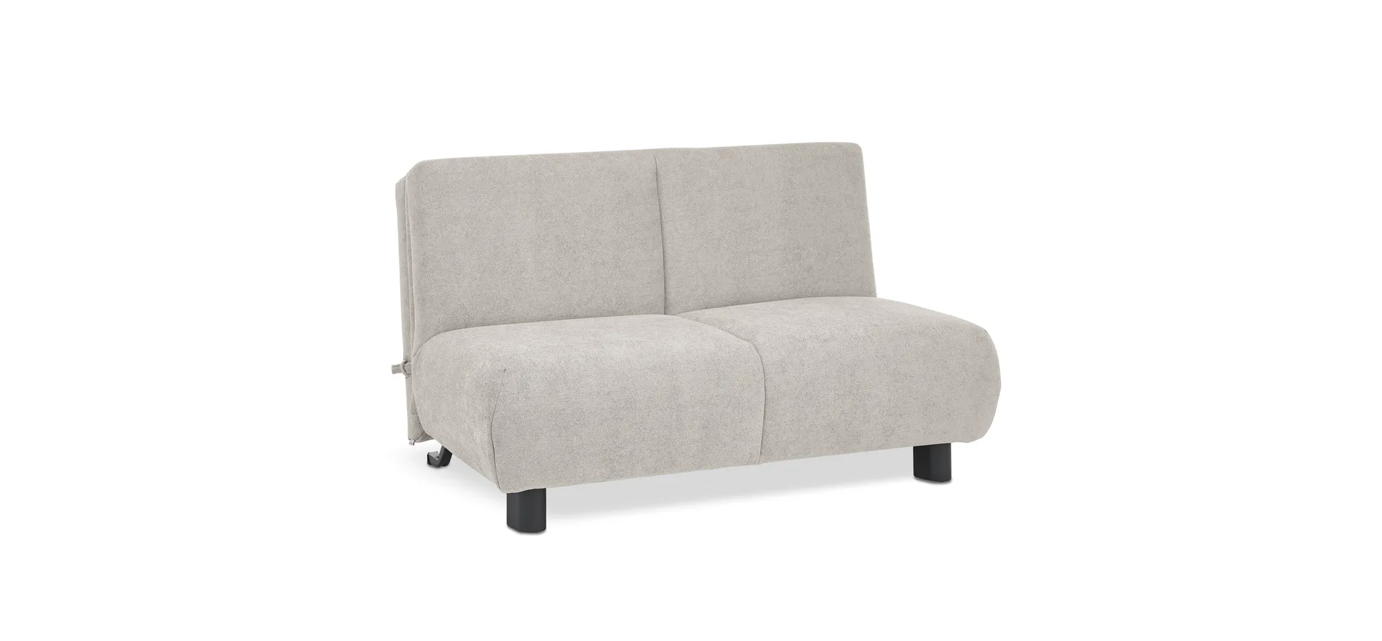  Faltsofa EBBY - 2-Sitzer ohne Armlehne, 140 cm inkl. Schlaffunktion, Stoff, Creme