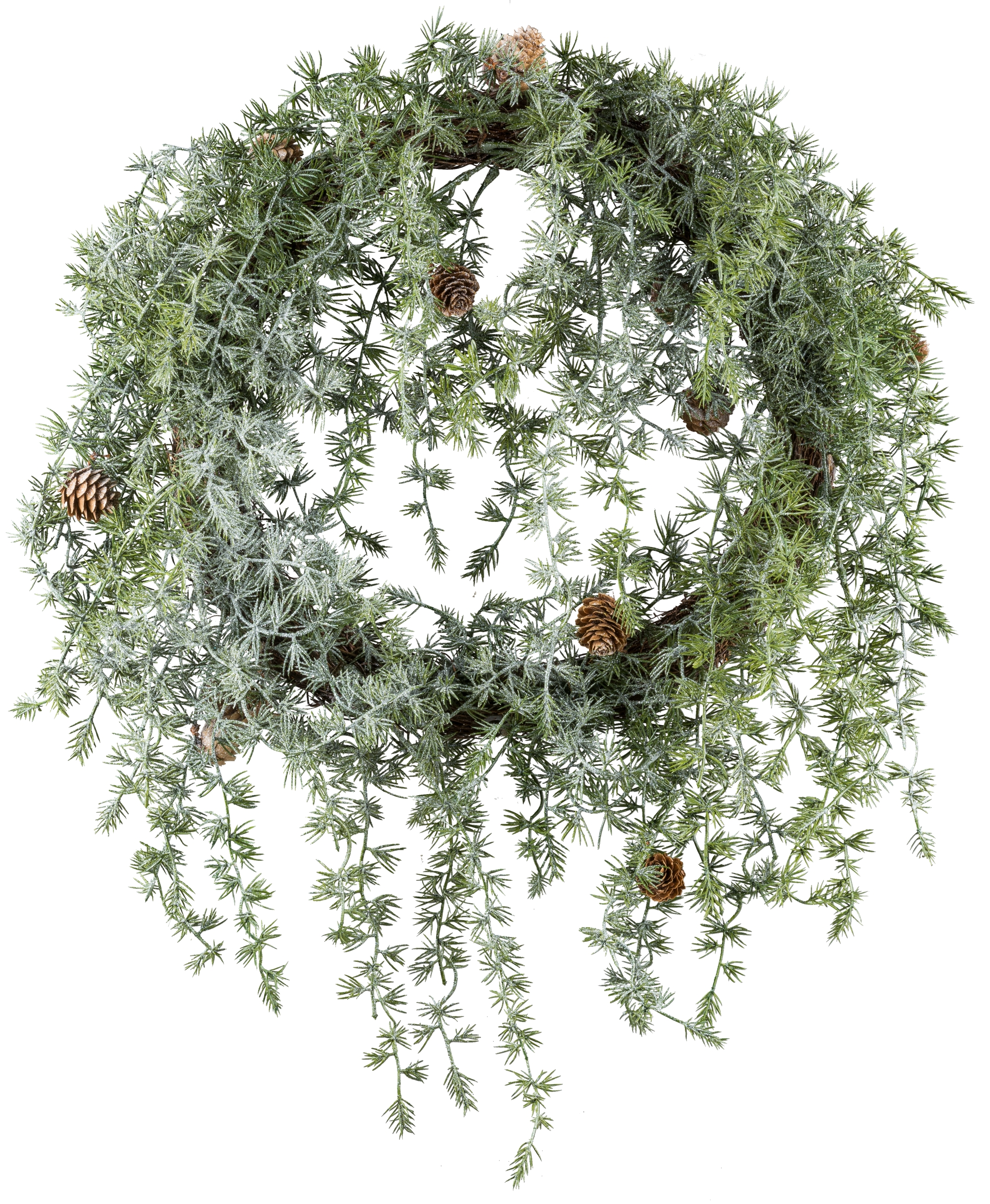 Zedern Hängekranz - 35cm, grün/geeist
