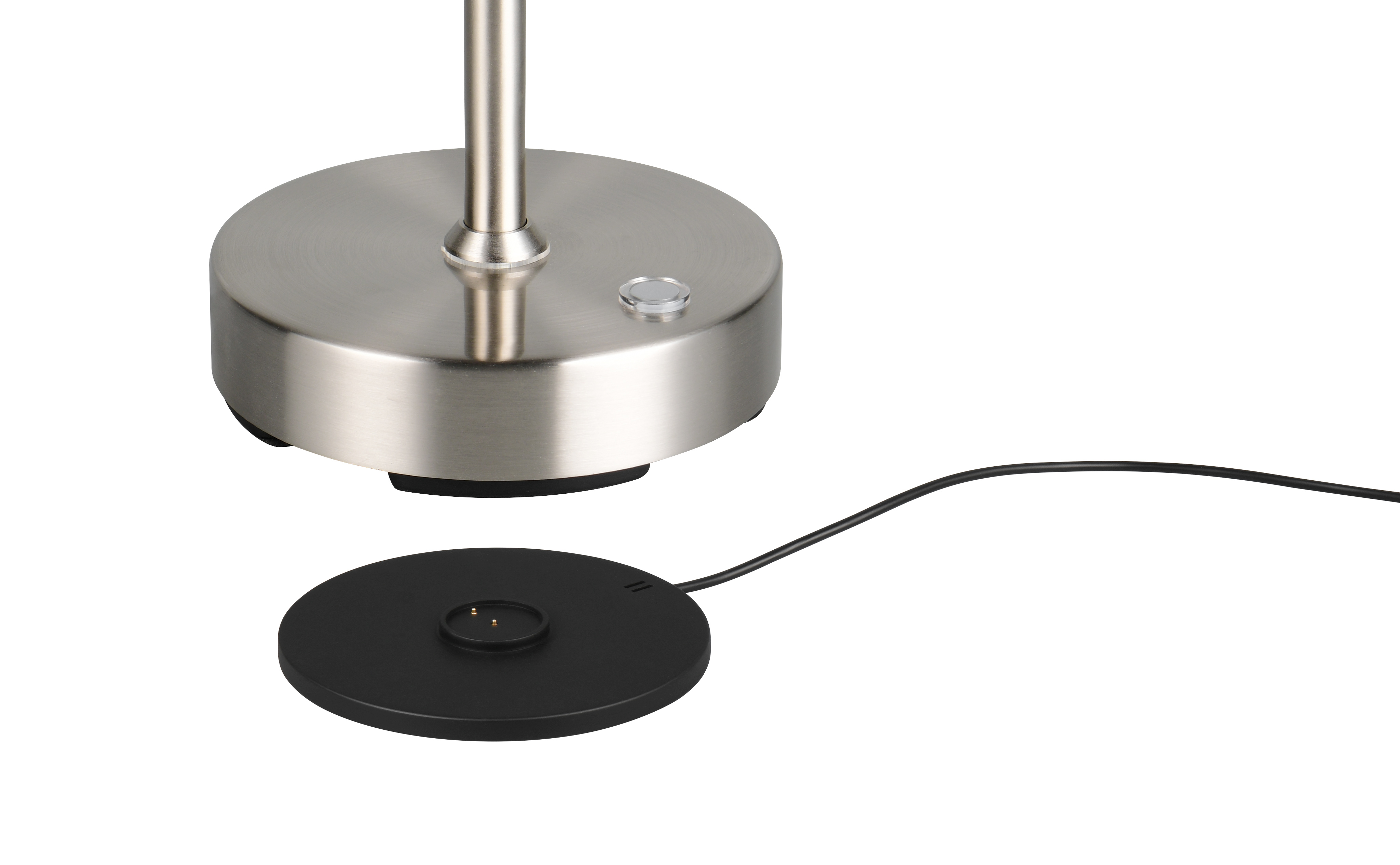 Akku-Tischleuchte Moreno - LED/5W, USB, nickel matt, ca. 25x14x40cm