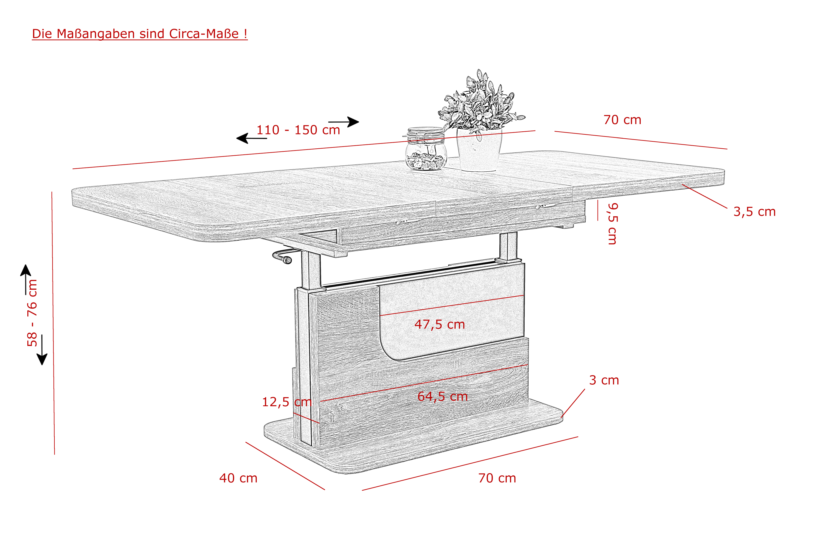 Couchtisch, Artisan Eiche Nachbildung - MyTogo379