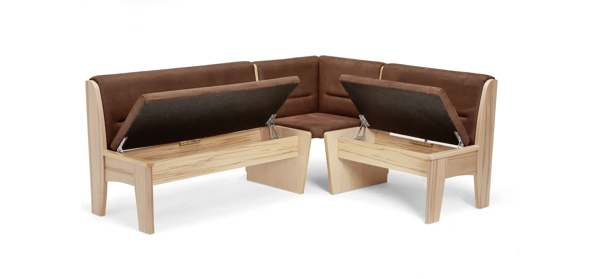 Eckbank - BT ca. 196x156 cm, Polyester, Braun