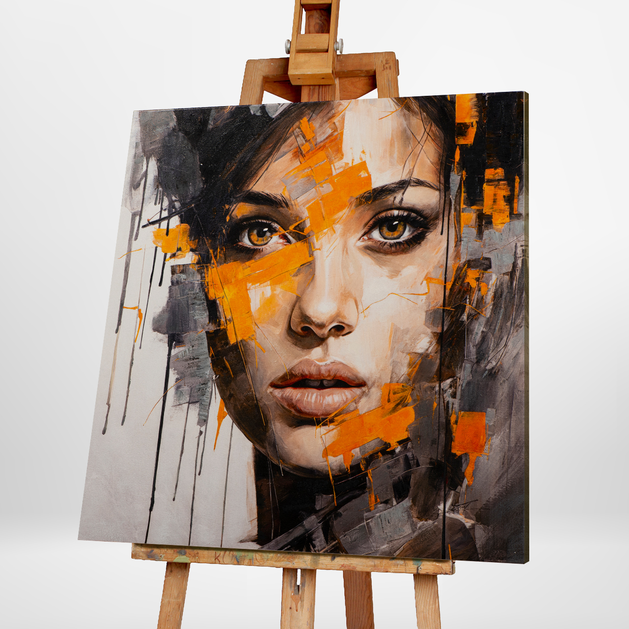 Bild, Acryl, 100x100 cm NEW - Brown eye girl