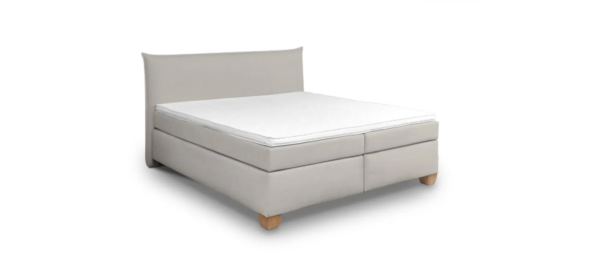  Boxspringbett HADAI- Liegefläche ca. 180x200 cm, Stoff, Hellgrau, Bonell/Bonell