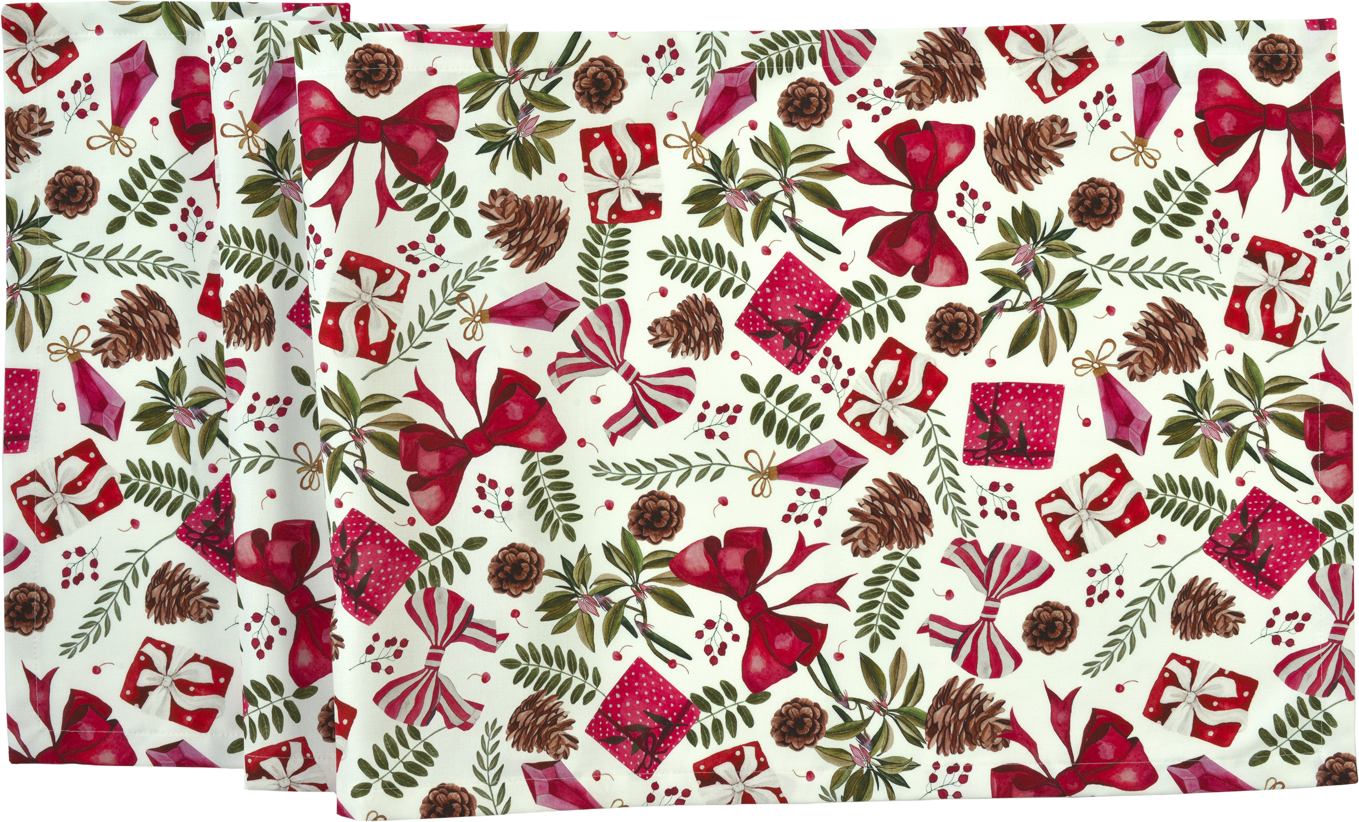 Tischläufer Xmas Beauty - 40x100cm, white/multi colour