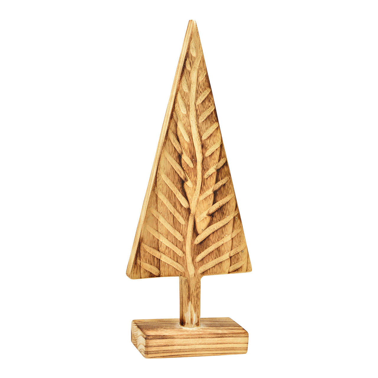 Aufsteller Tannenbaum Paulownia - Holz braun ca. 24x62x12cm