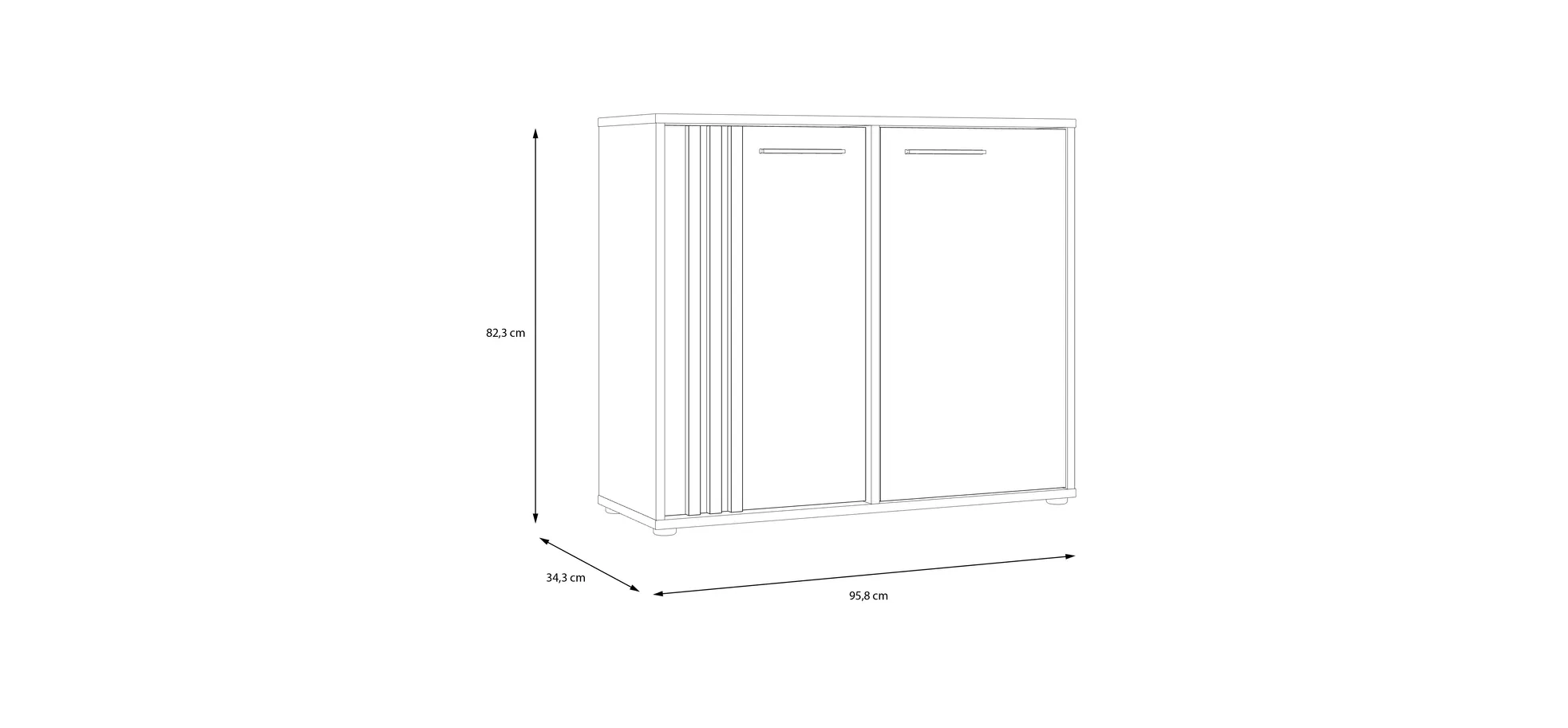 Kommode, Black/Artisan Oak  - Floriss