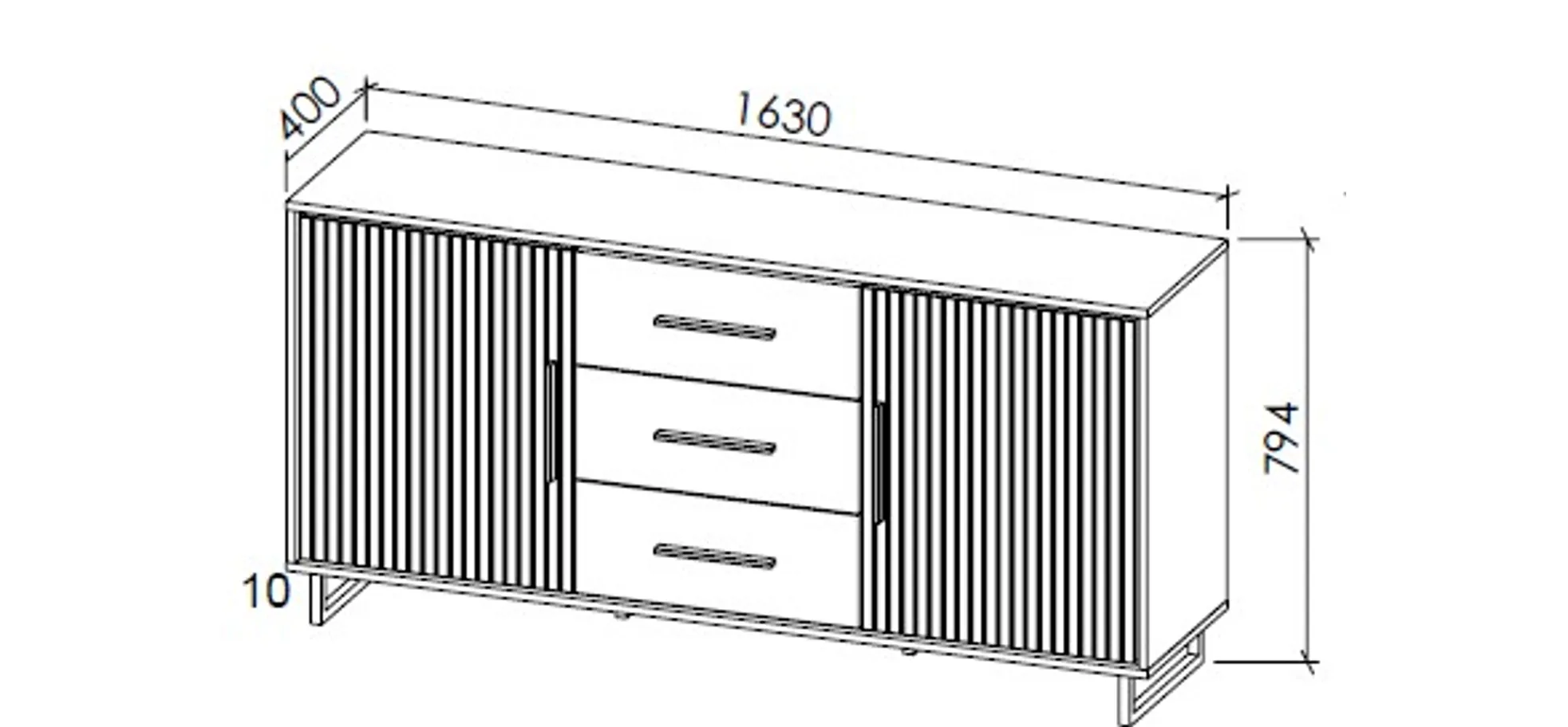 Sideboard, Eiche, B 163 cm - Ela