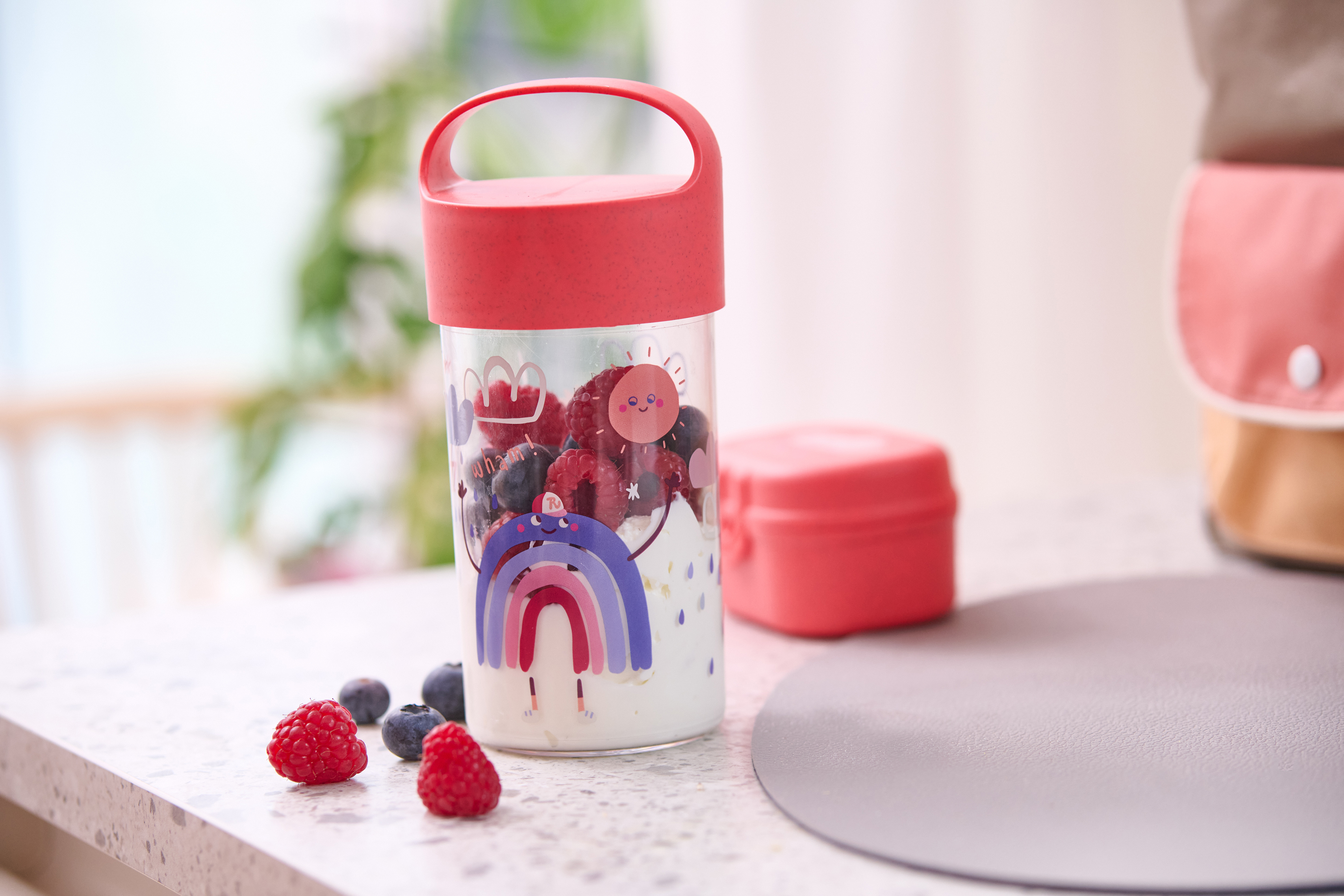 Snackpot / Trinkflasche 500ml, organic red dreams - sicher, robust, 100% CO2-neutral