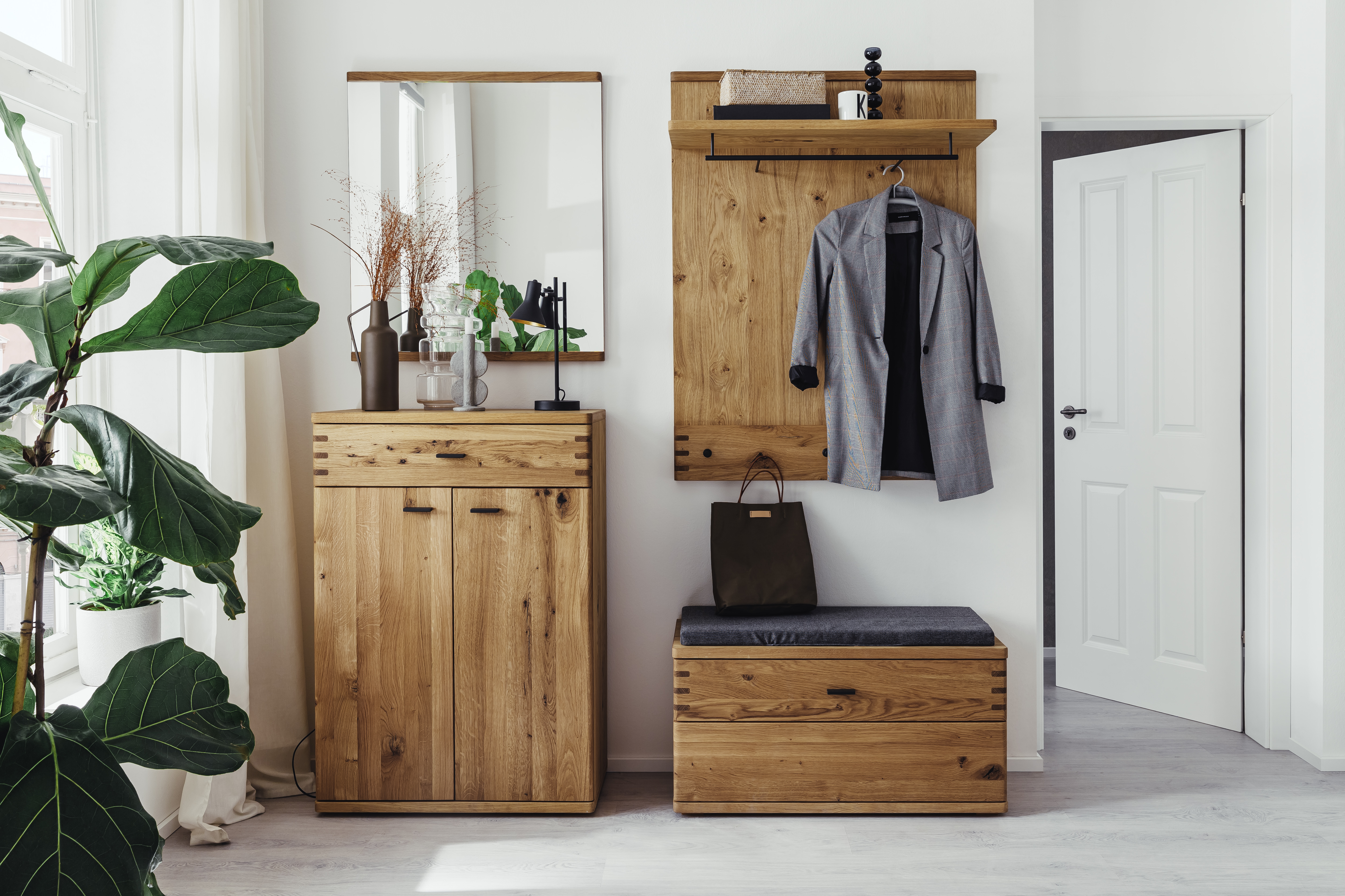 Garderobenspiegel, Balkeneiche  - LS24 Diamana