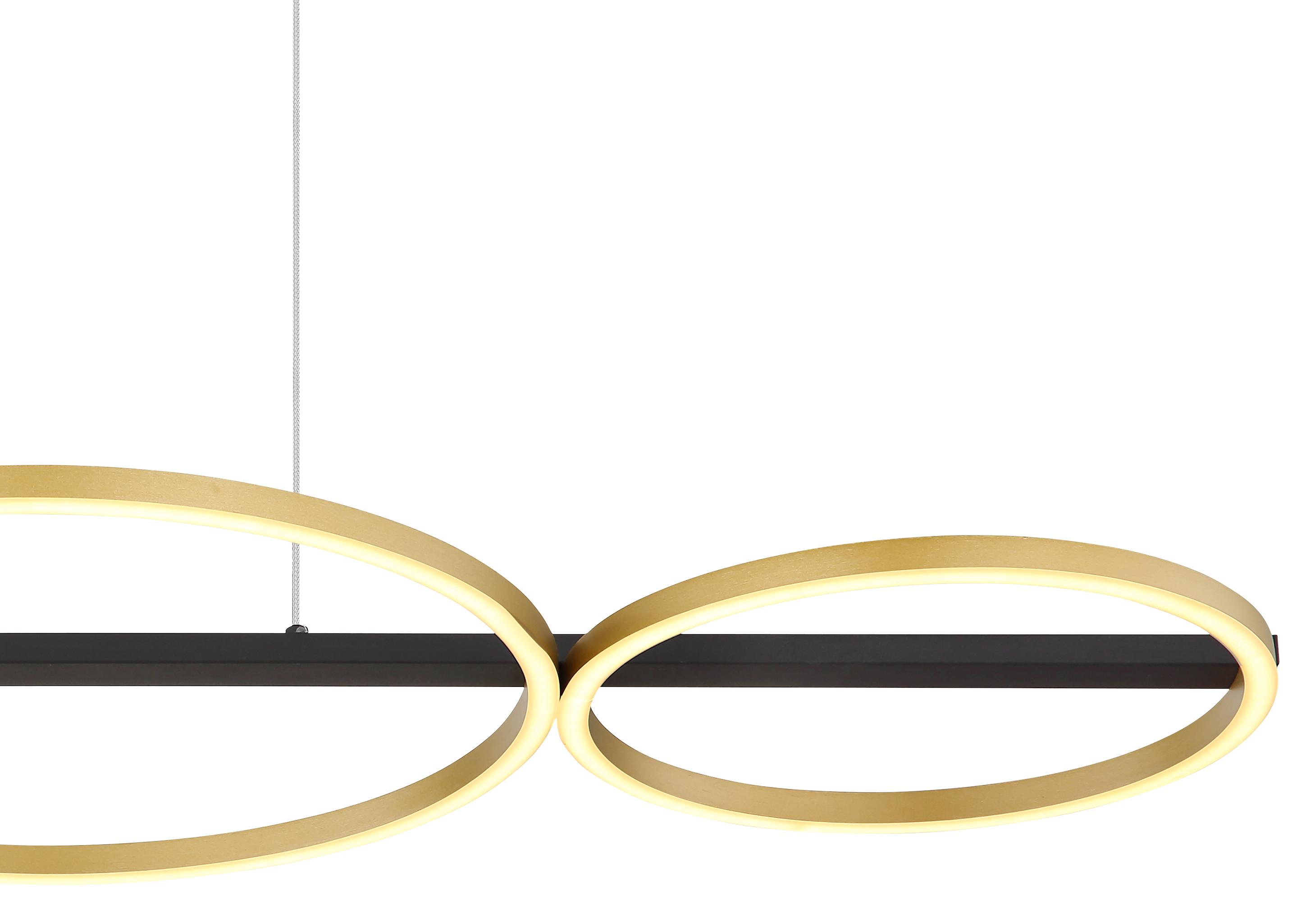 Pendelleuchte LUFFY - LED, Schwarz Matt/Messing Matt, 93x39,4x5,3cm