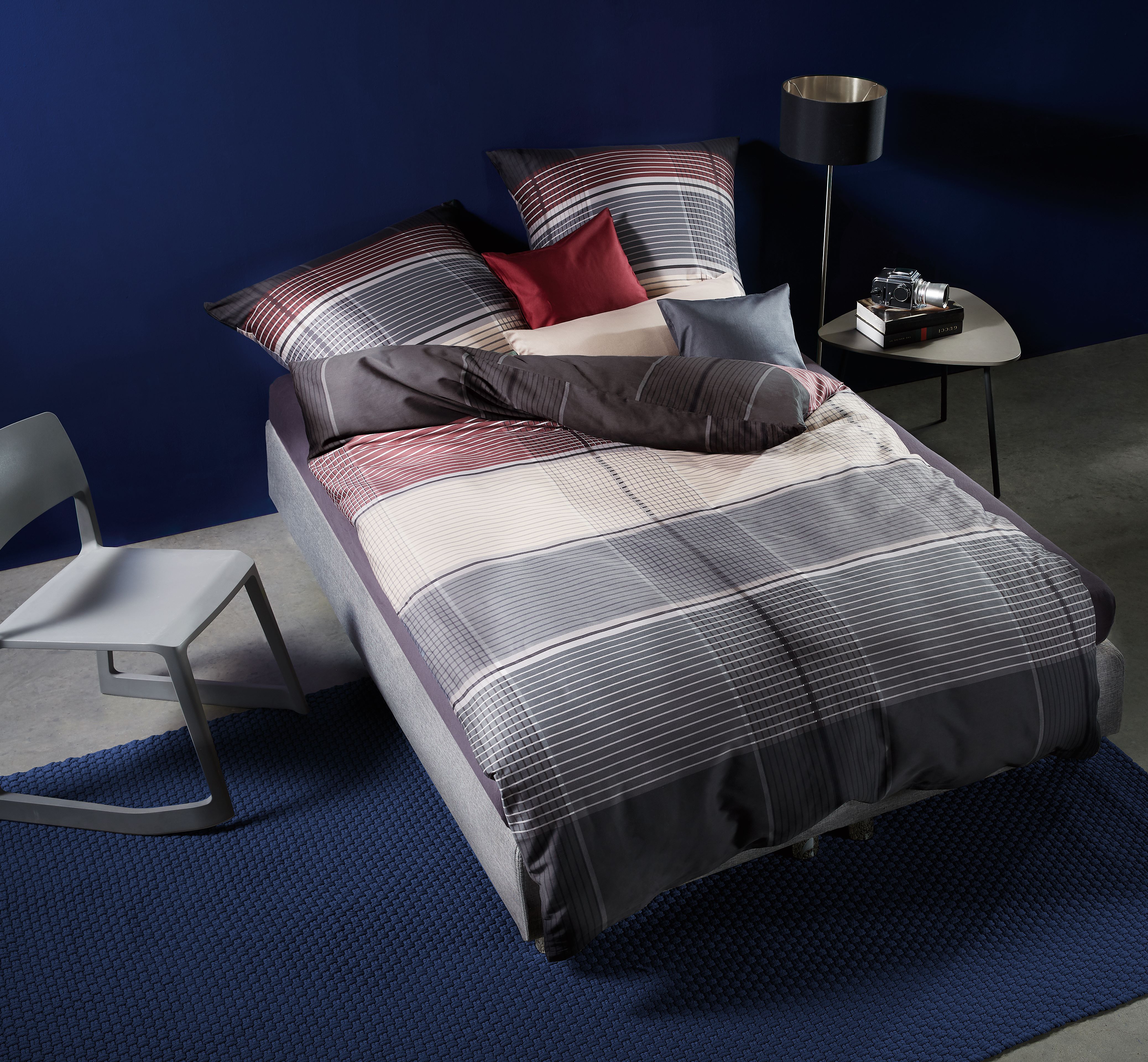 Bettwäsche Architect, satin - 100% baumwolle, 155x220cm, anthrazit