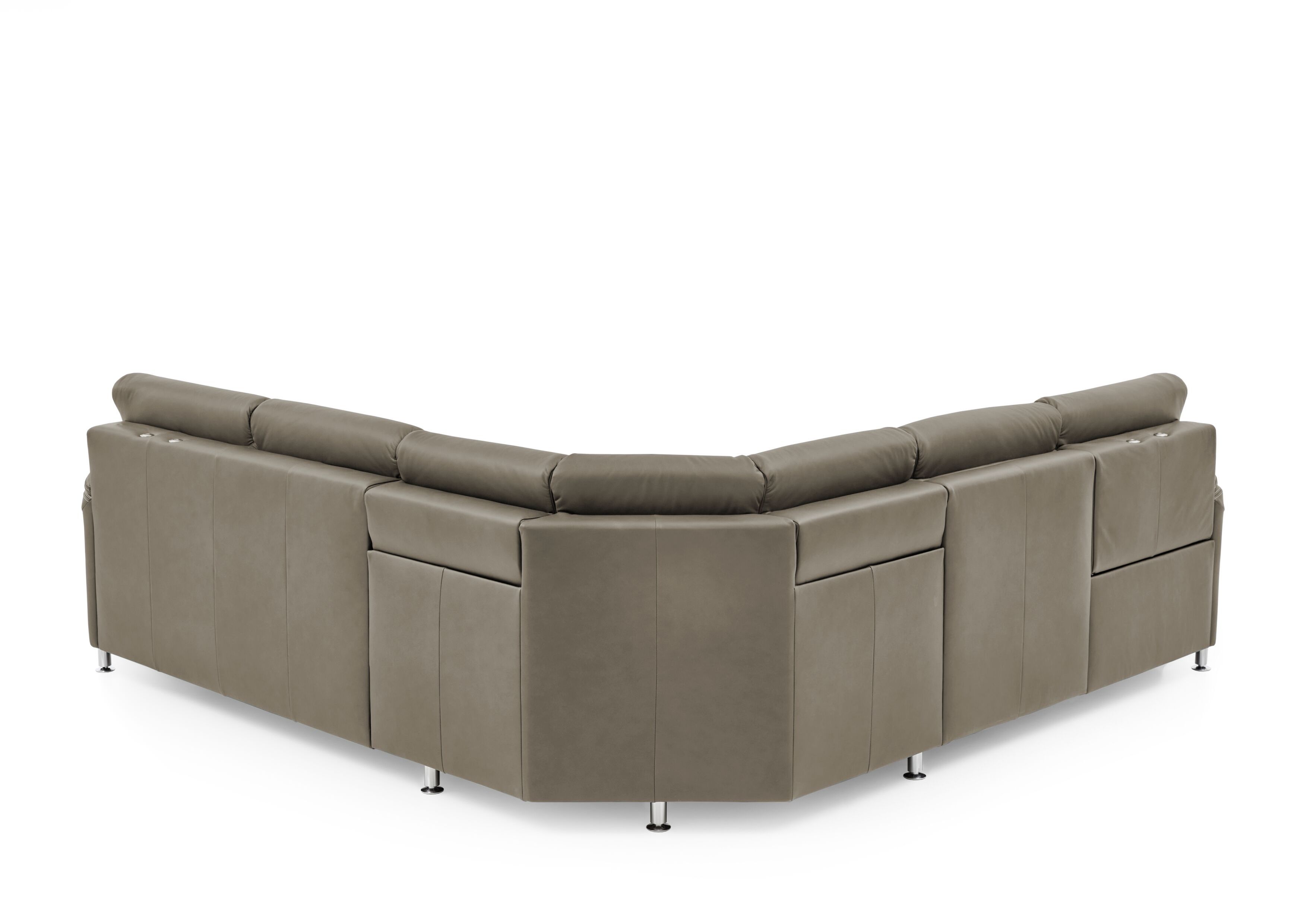 Ecksofa, Leder grau, Sitz Kaltschaum - KS 4953