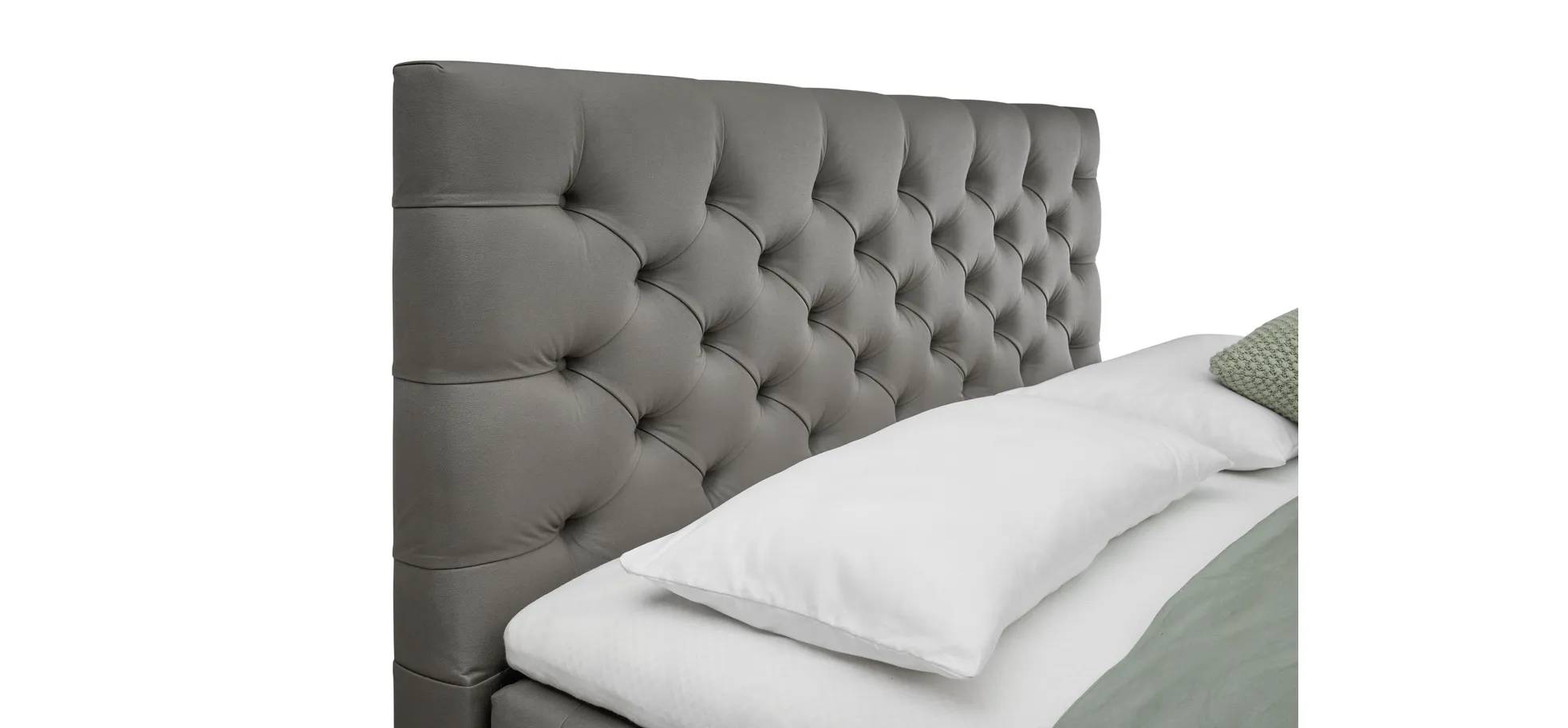 Boxspringbett, Stoff grau   - Sandrin E 