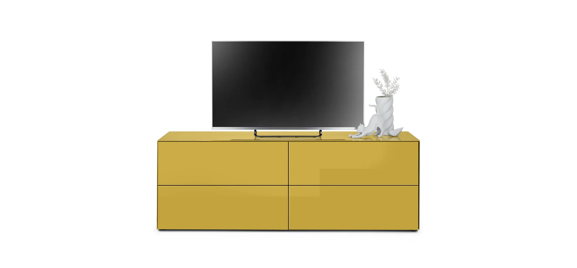 Lowboard - B ca. 181 cm, Goldgelb