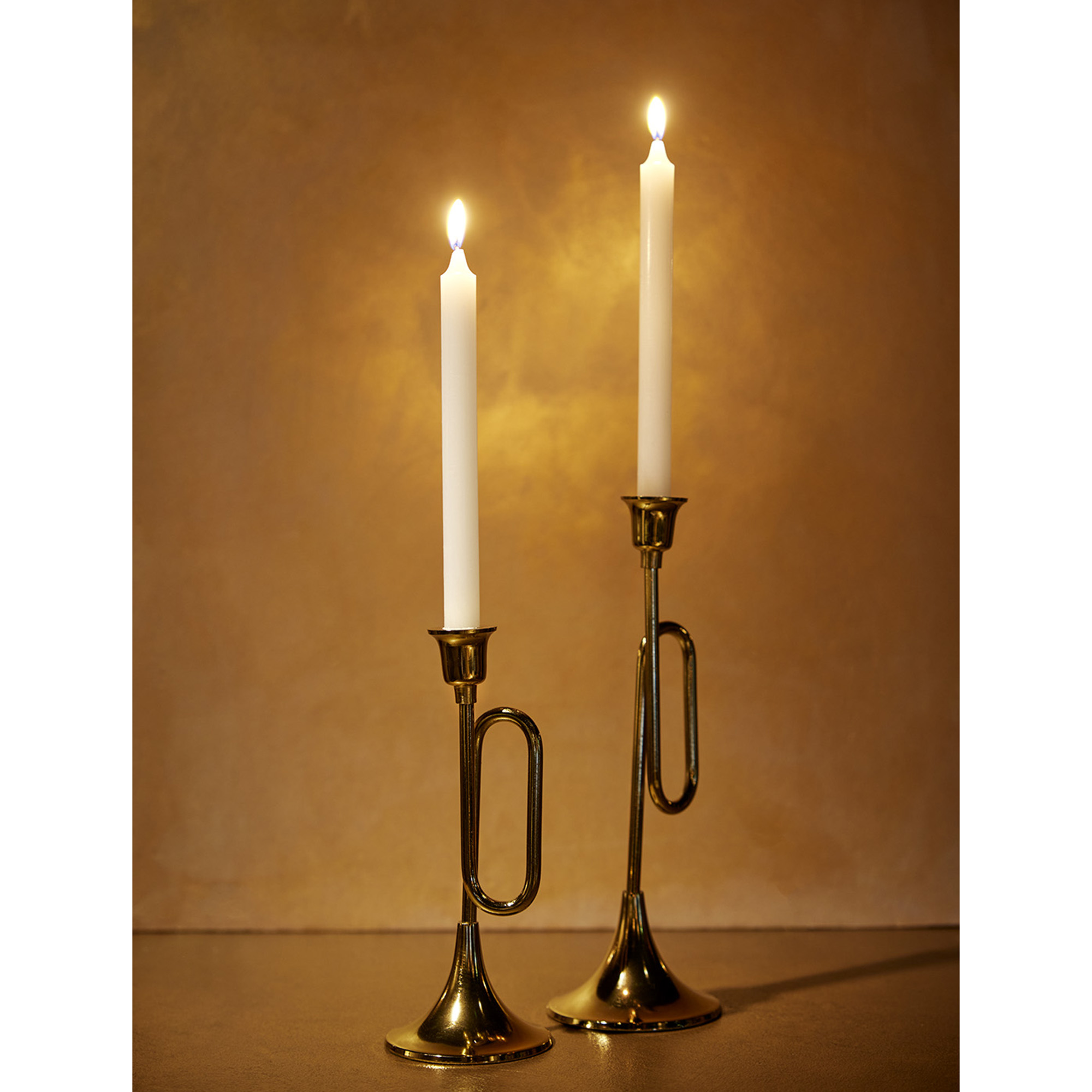 Kerzenhalter - gold, Aluminium, L12-W12-H34cm