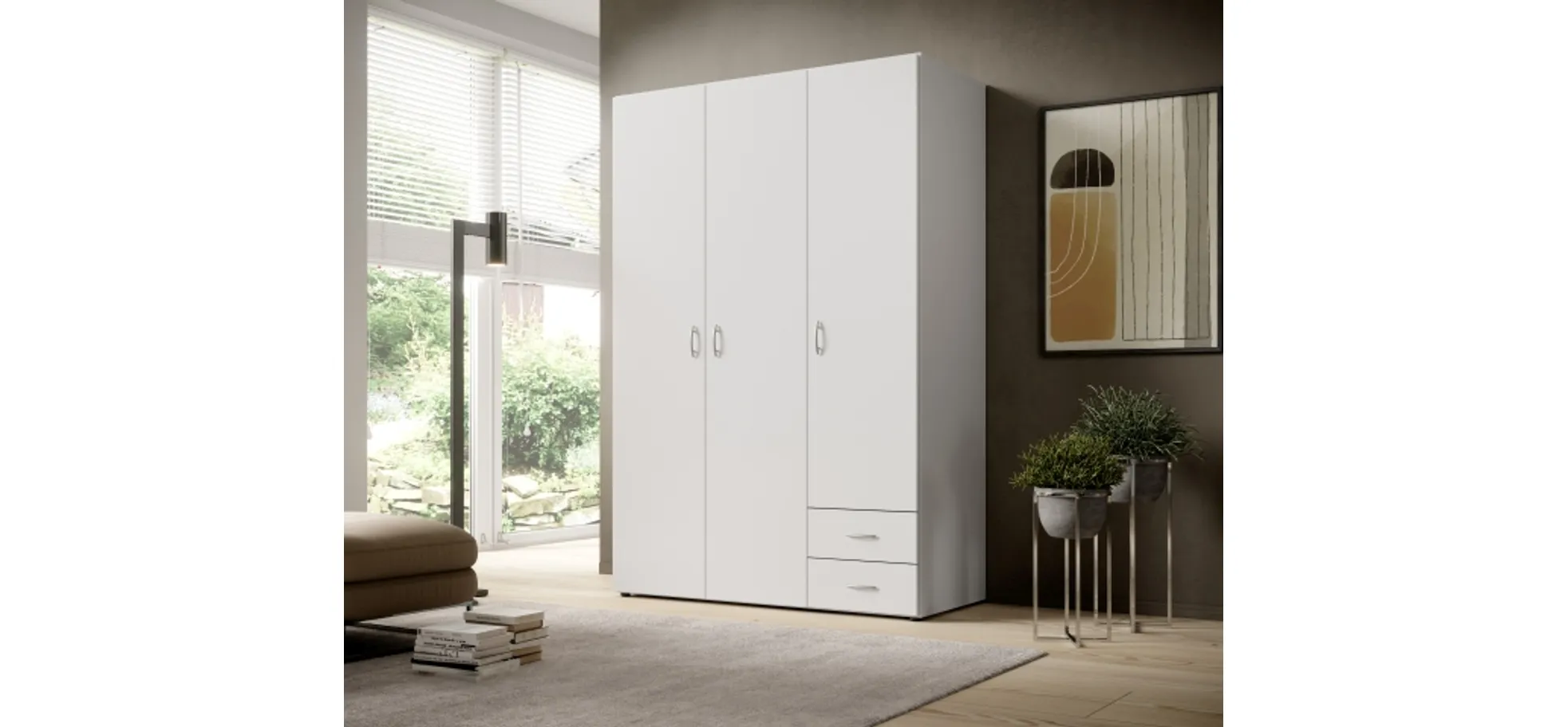 Drehtürenschrank- B ca. 120 cm, Weiß Drehtürenschrank- B ca. 120 cm, Weiß