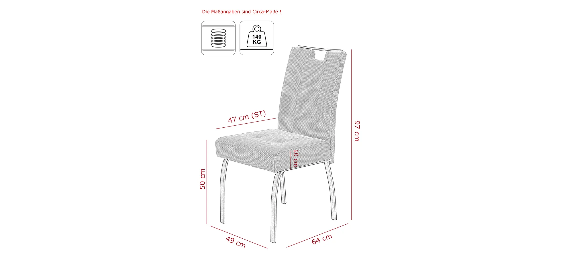 Vierfußstuhl, Webstoff Anthrazit - MyStyle 4014