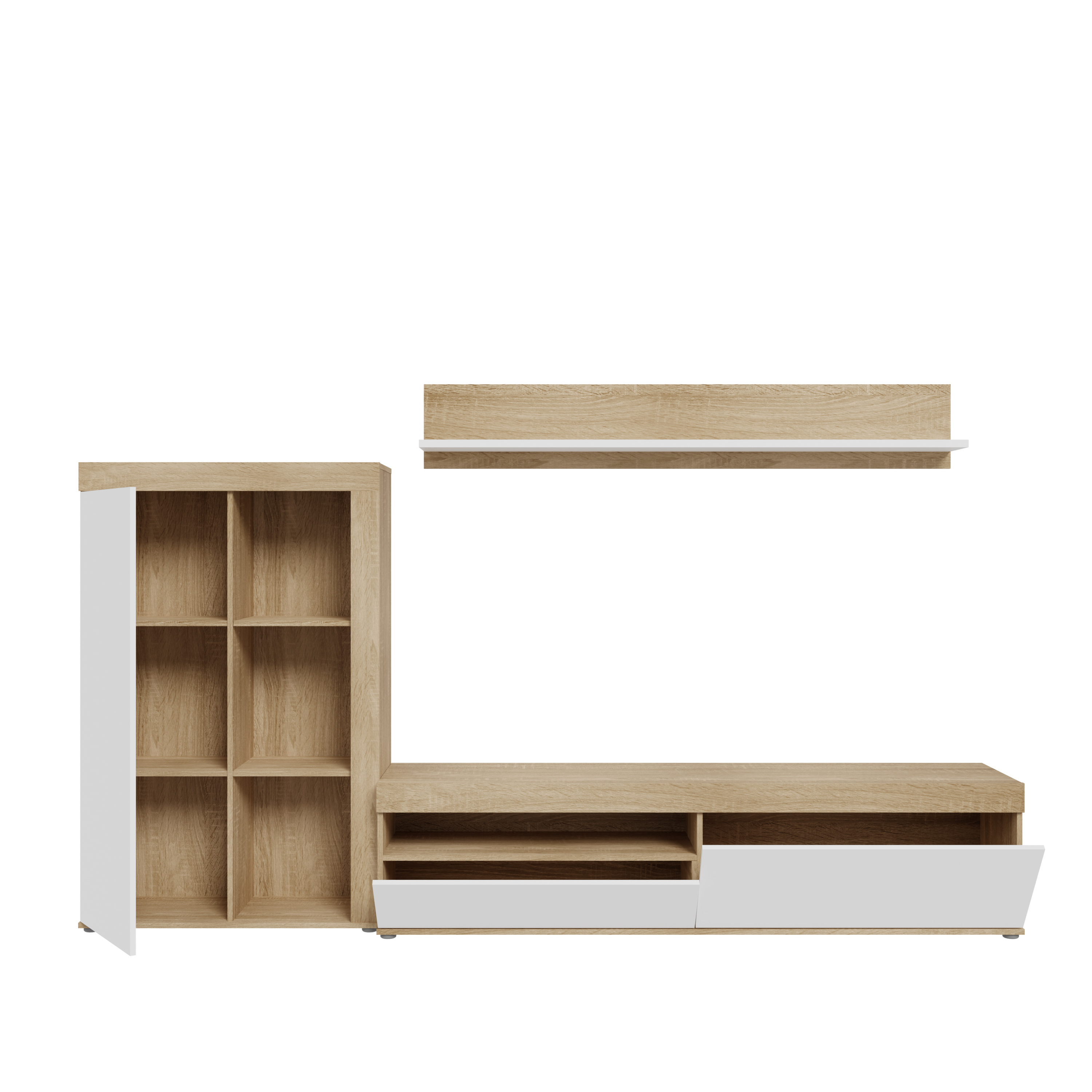 Wohnwand, Sonoma Eichen/Weiss - MyStyle 1056