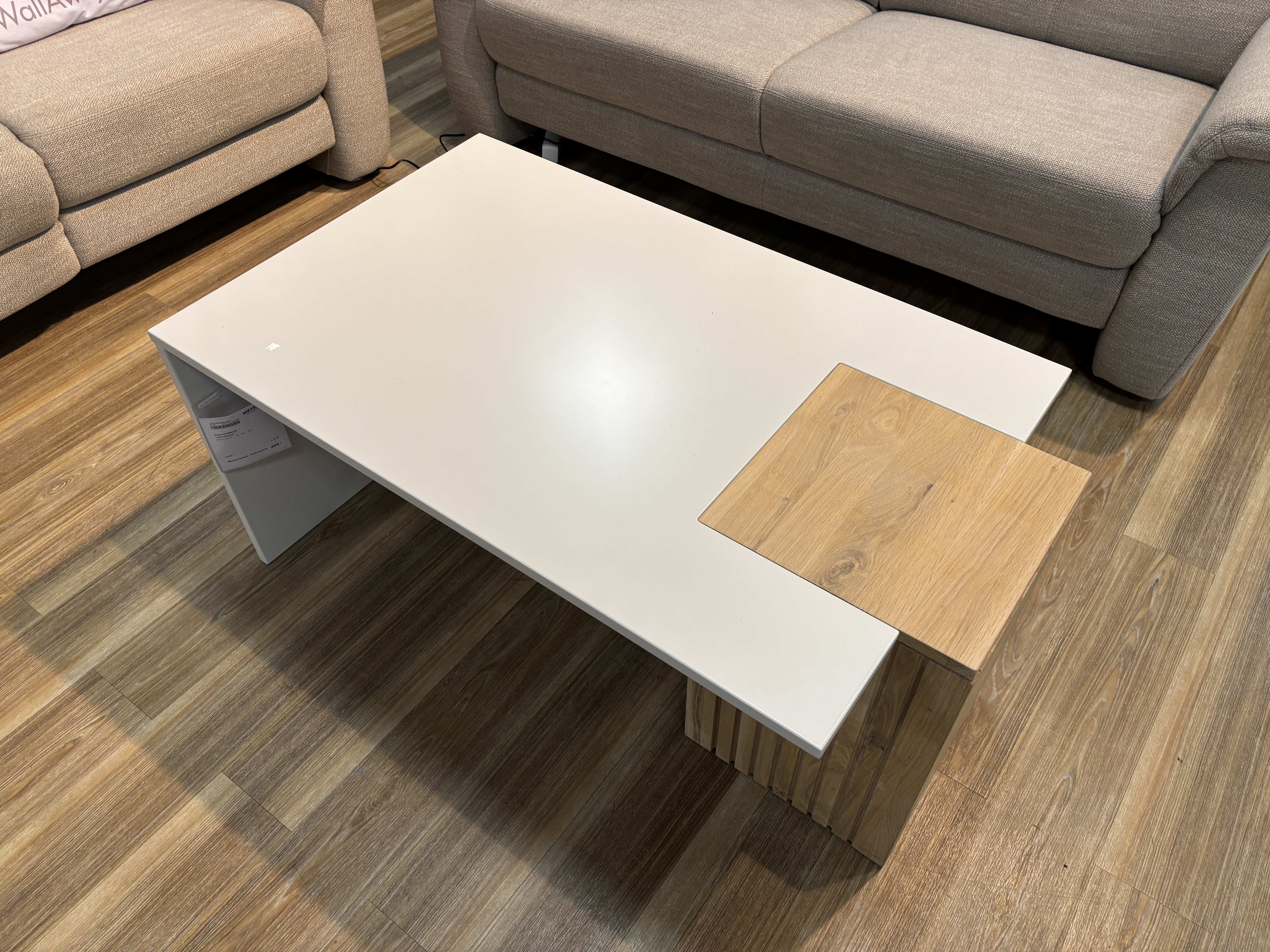 Couchtisch, MDF weiß-grau lackiert - LS23 Dunas