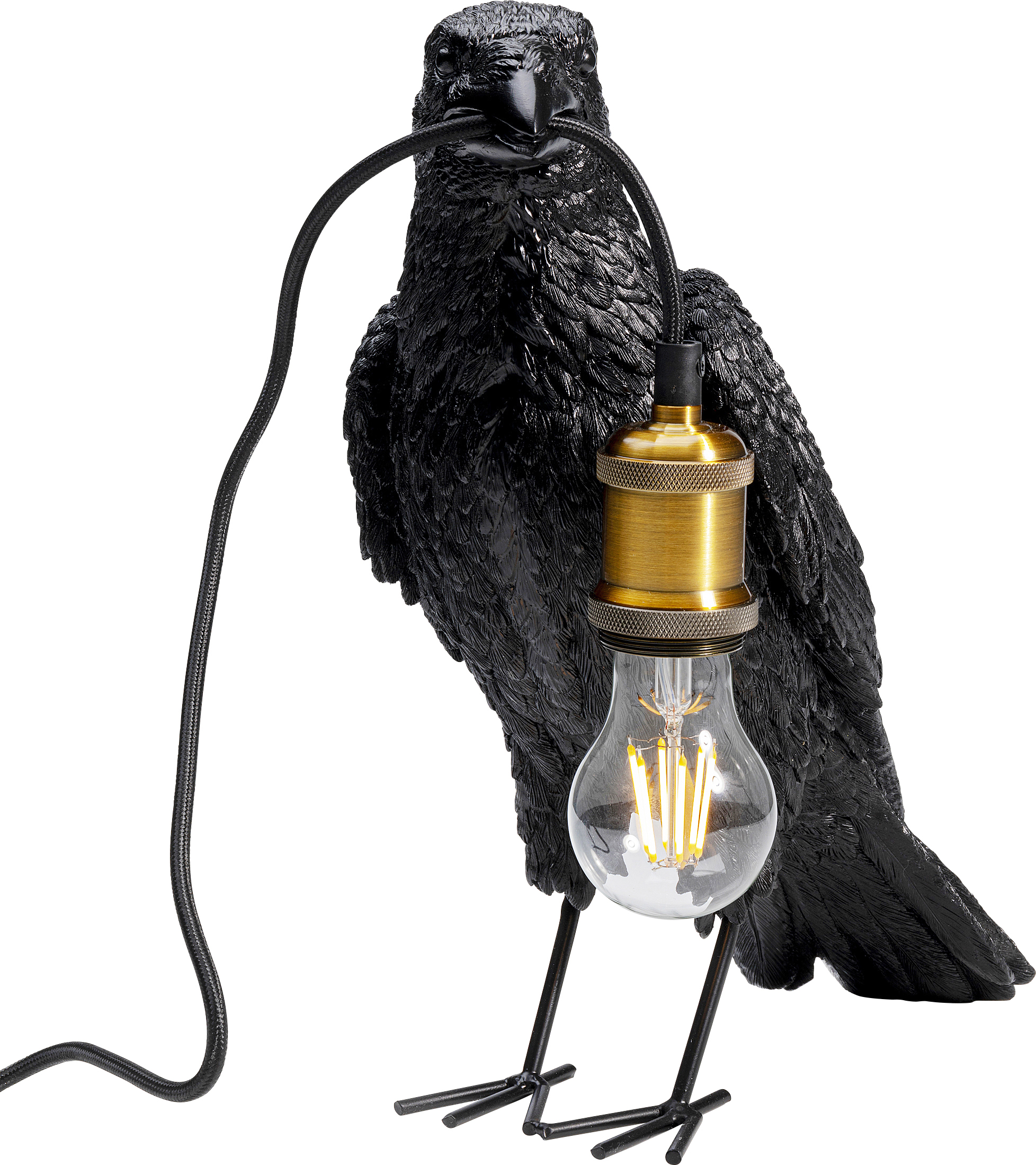 Tischleuchte Animal Crow, matt schwarz - Leuchten