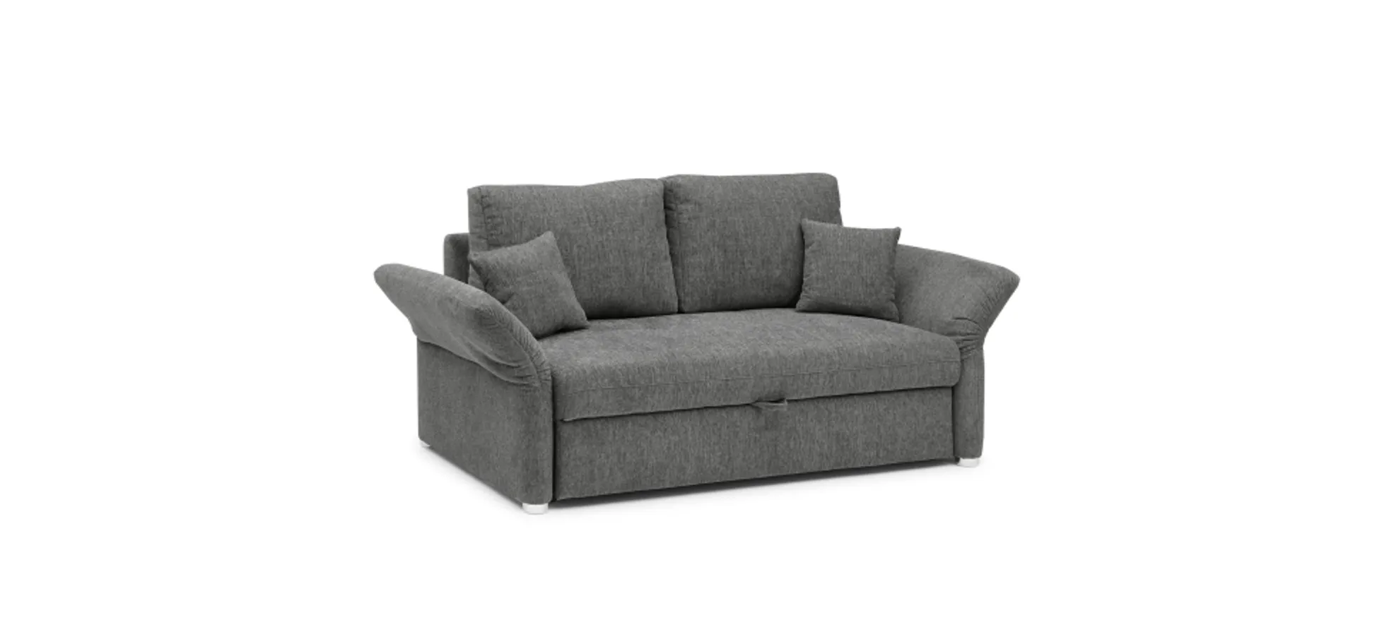 Sofa JORDEN - 2,5-Sitzer, inkl. Schlaffunktion, verstellbare Armlehnen, Stoff, Dunkelgrau