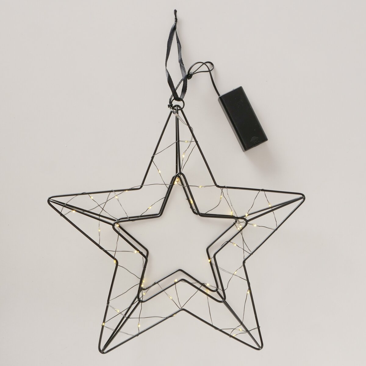 Dekoanhänger Elvira, Stern, LED - L 29,50 cm, H 6,00 cm,schwarz