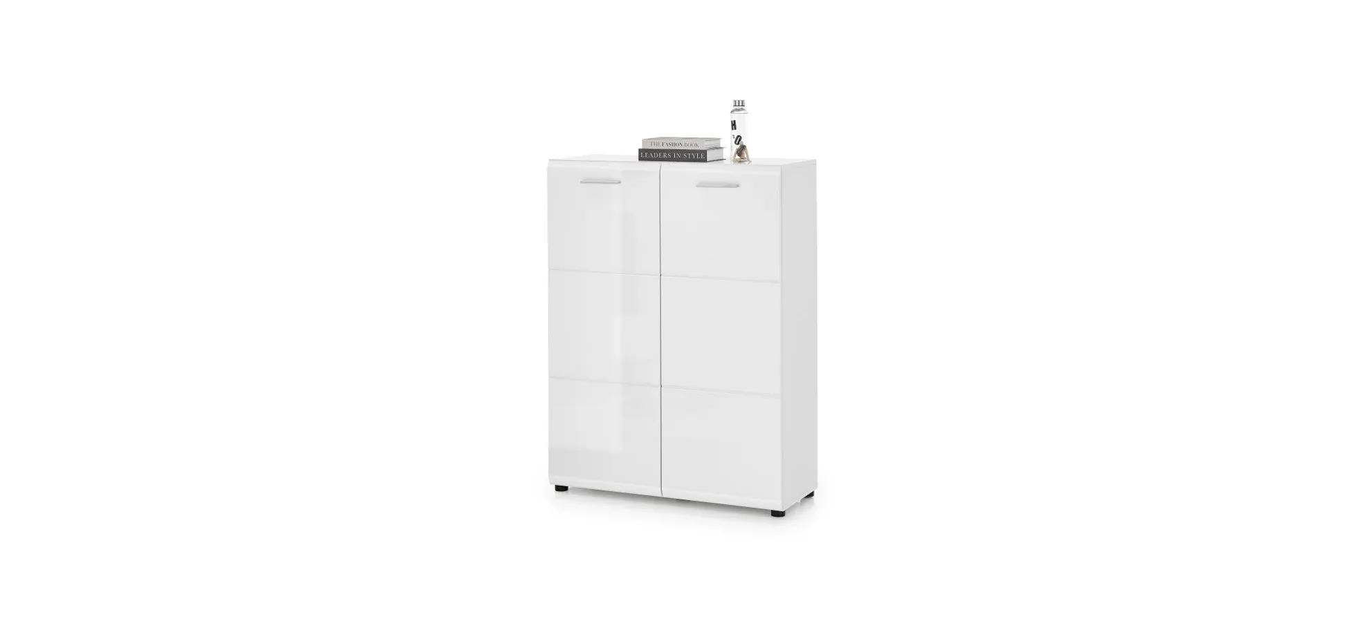 Schuhschrank, MDF weiß hochglanz - Werena