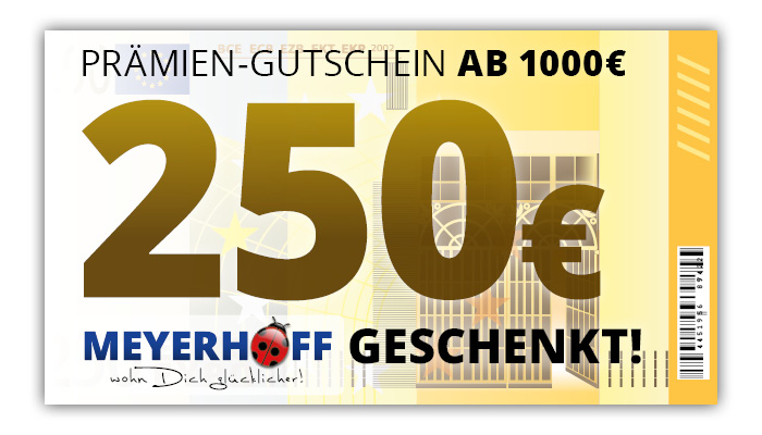 Prämien-Gutschein ab 1000 € gibt's 250 € geschenkt