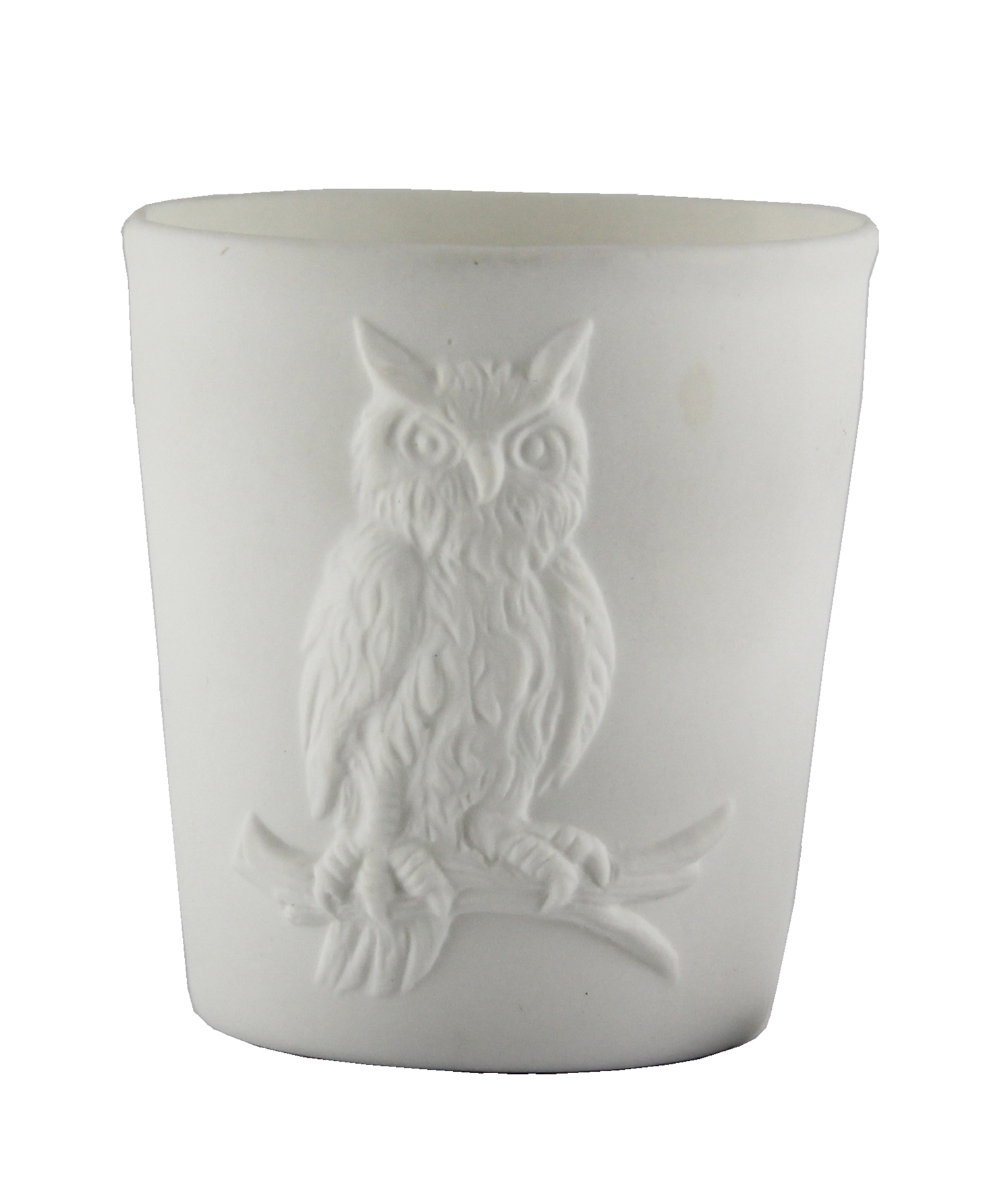 Tischlicht Strigo - Eule weiss 7,5cm Ø, 8cm Hoch