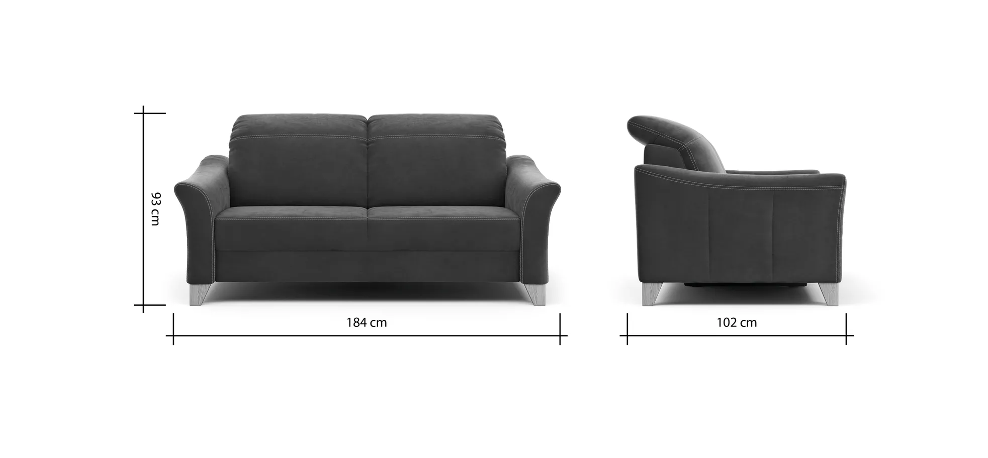Sofa Canterbury - 2,5-Sitzer, Stoff, Dunkelbraun