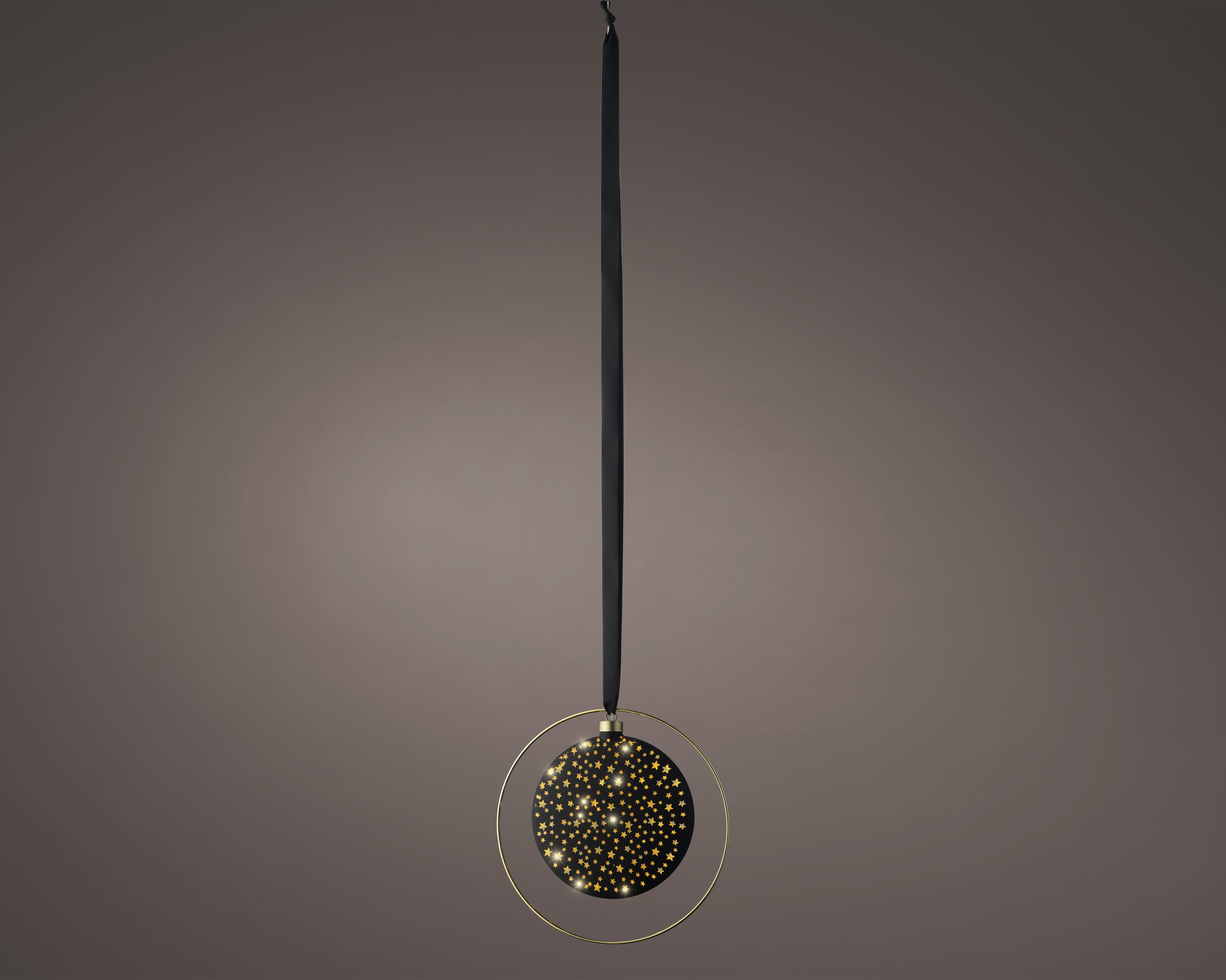 Micro LED Scheibe - schwarz/warmes weiss, Glas, L6.5-W26-H26cm-40L