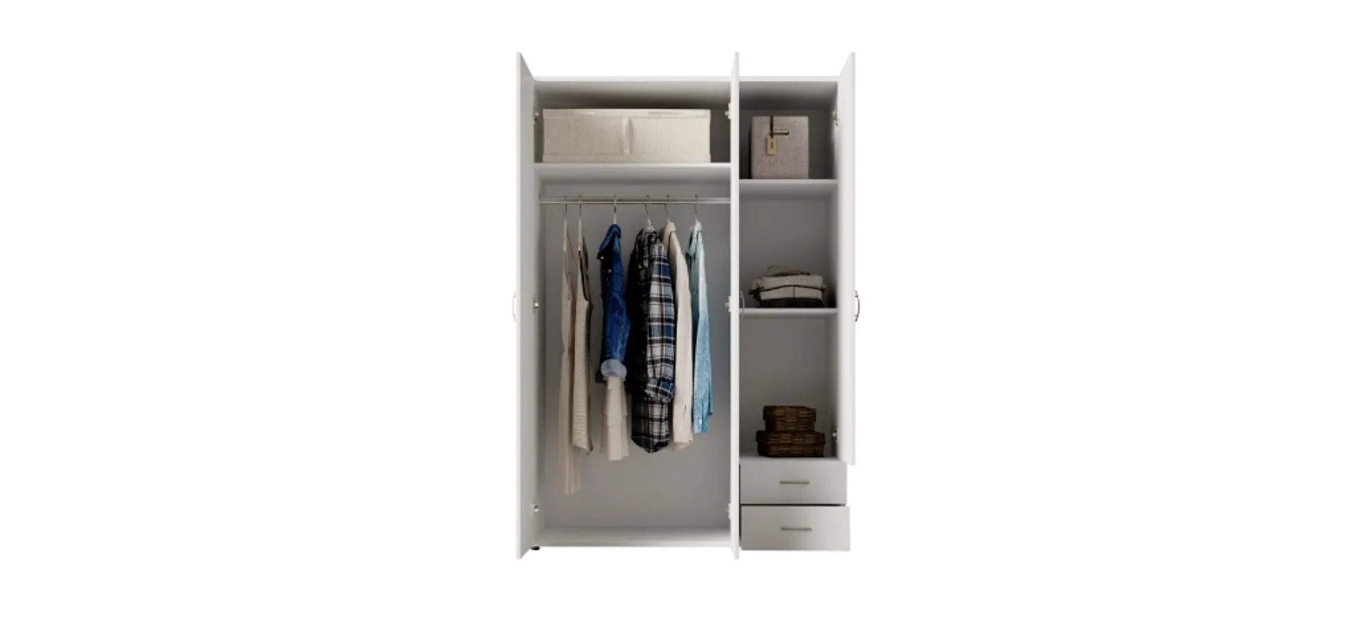 Drehtürenschrank- B ca. 120 cm, Weiß Drehtürenschrank- B ca. 120 cm, Weiß