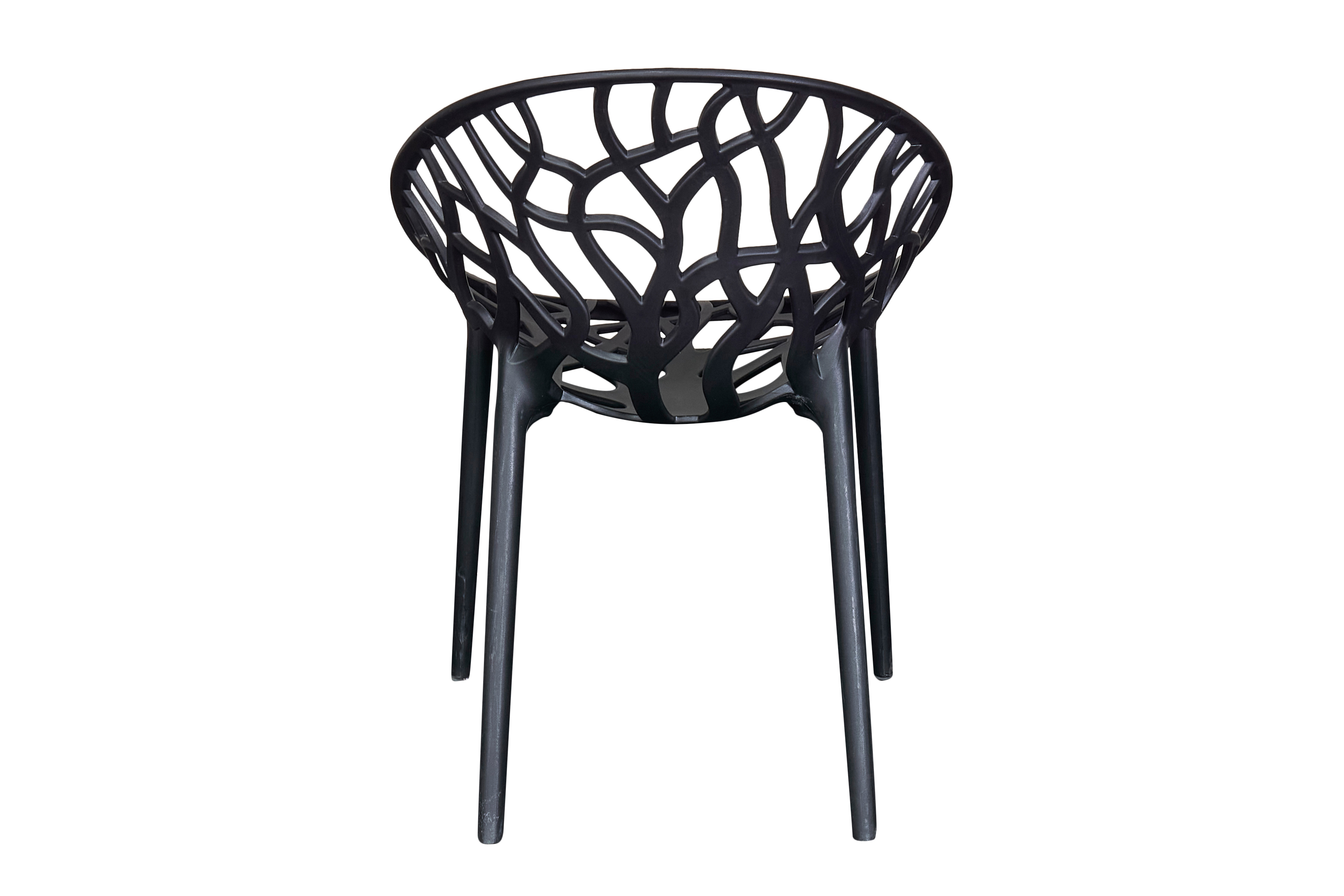 Stuhl stapelbar, Struckturdesign,schwarz - Vomo
