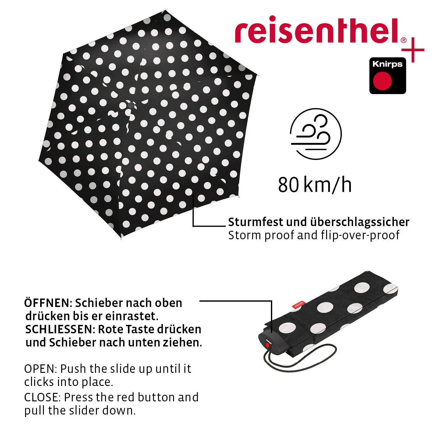 reisenthel, Regenschirmumbrella pocket - mini dots white