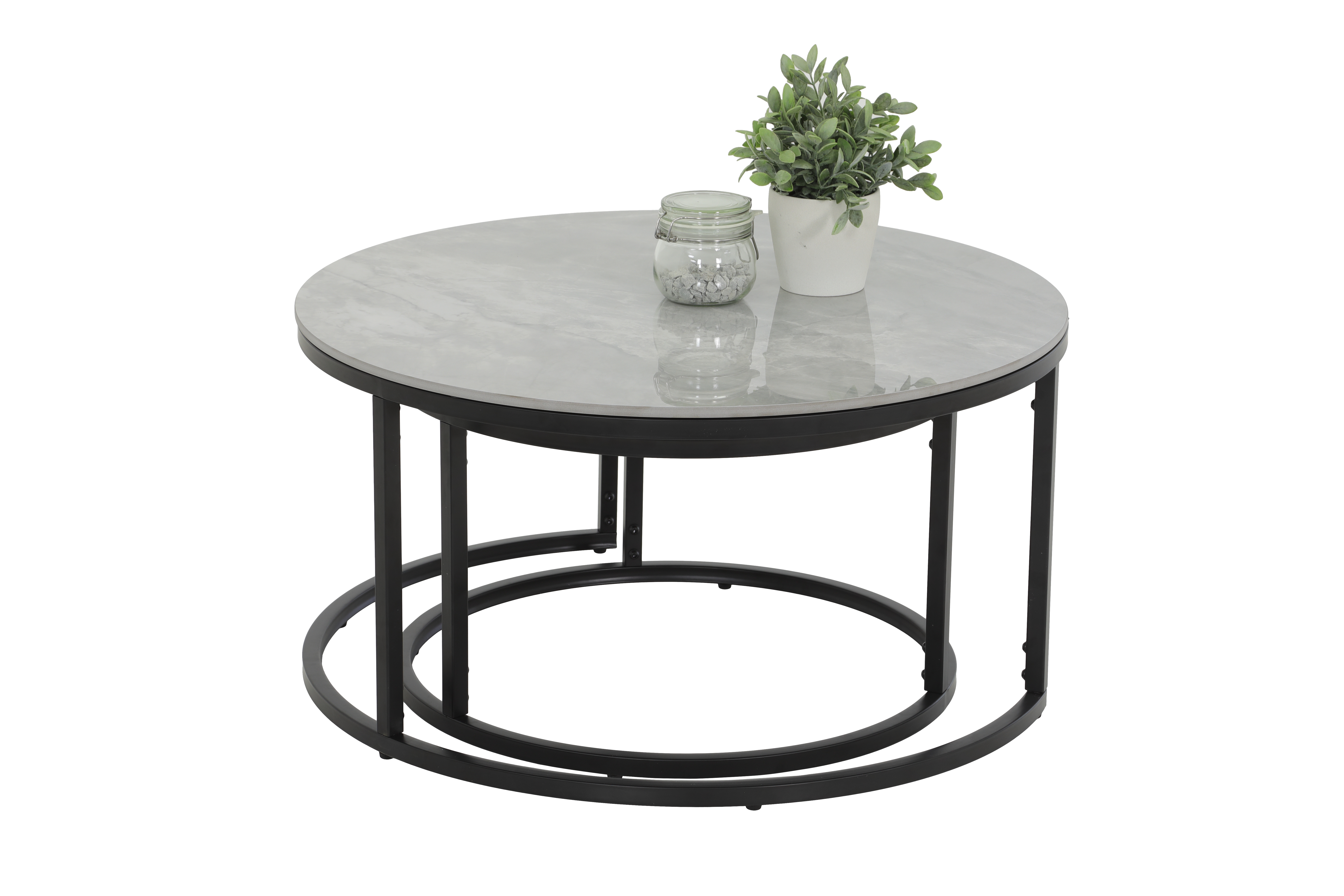 Couchtisch 2-er Set, Marmoroptik - MYTREND371