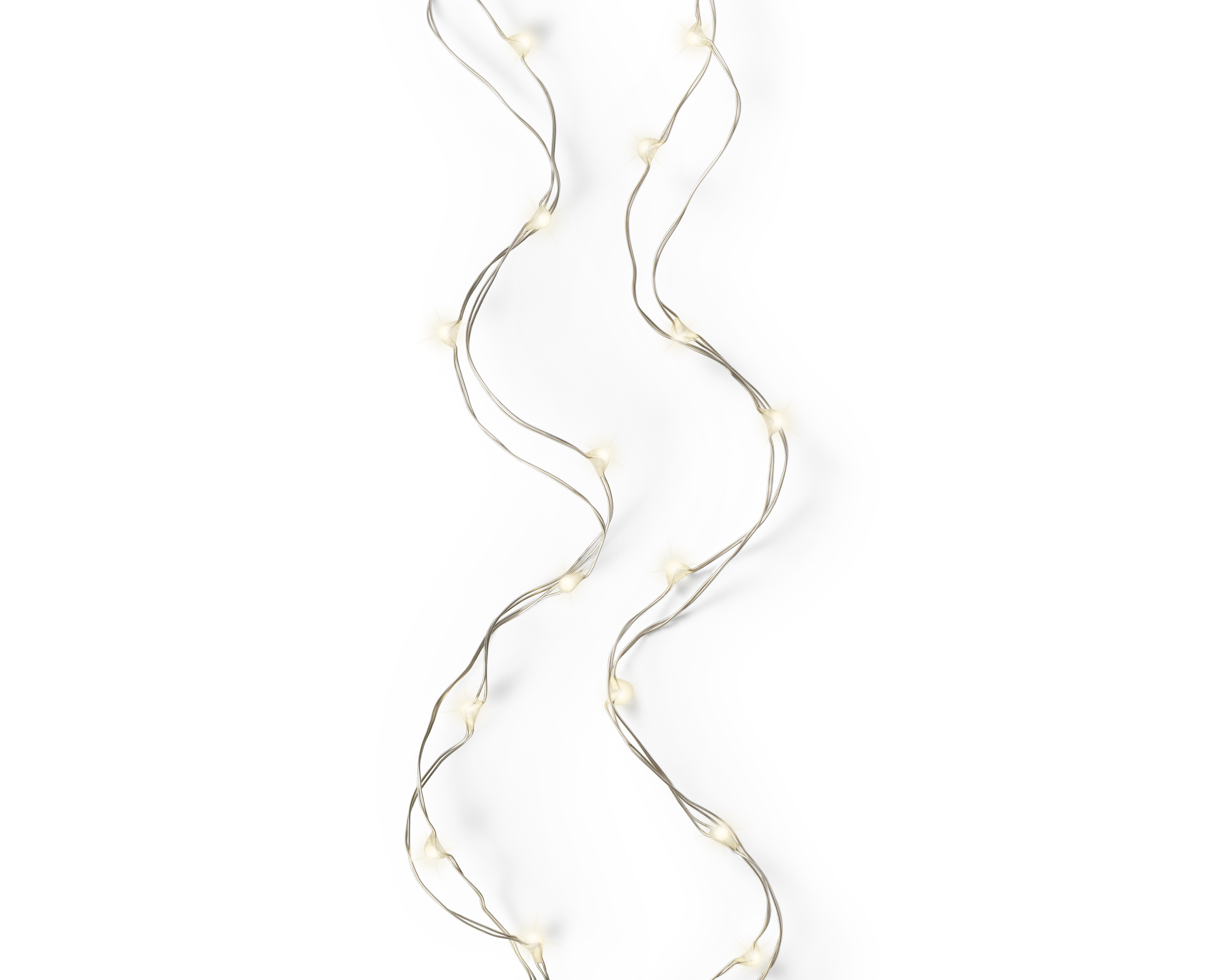 LED Strangbeleuchtung - silber/warmes weiss, PVC, 195cm-40L
