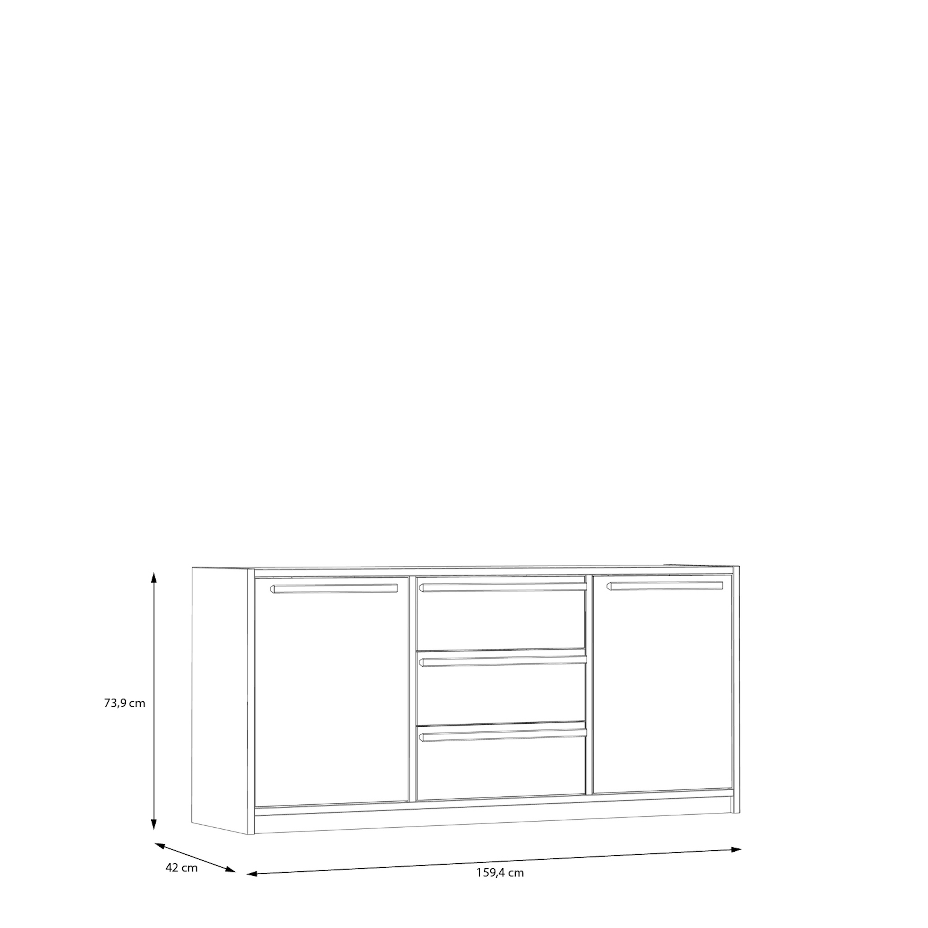 Kommode, weiß Dekor - MyStyle 3021